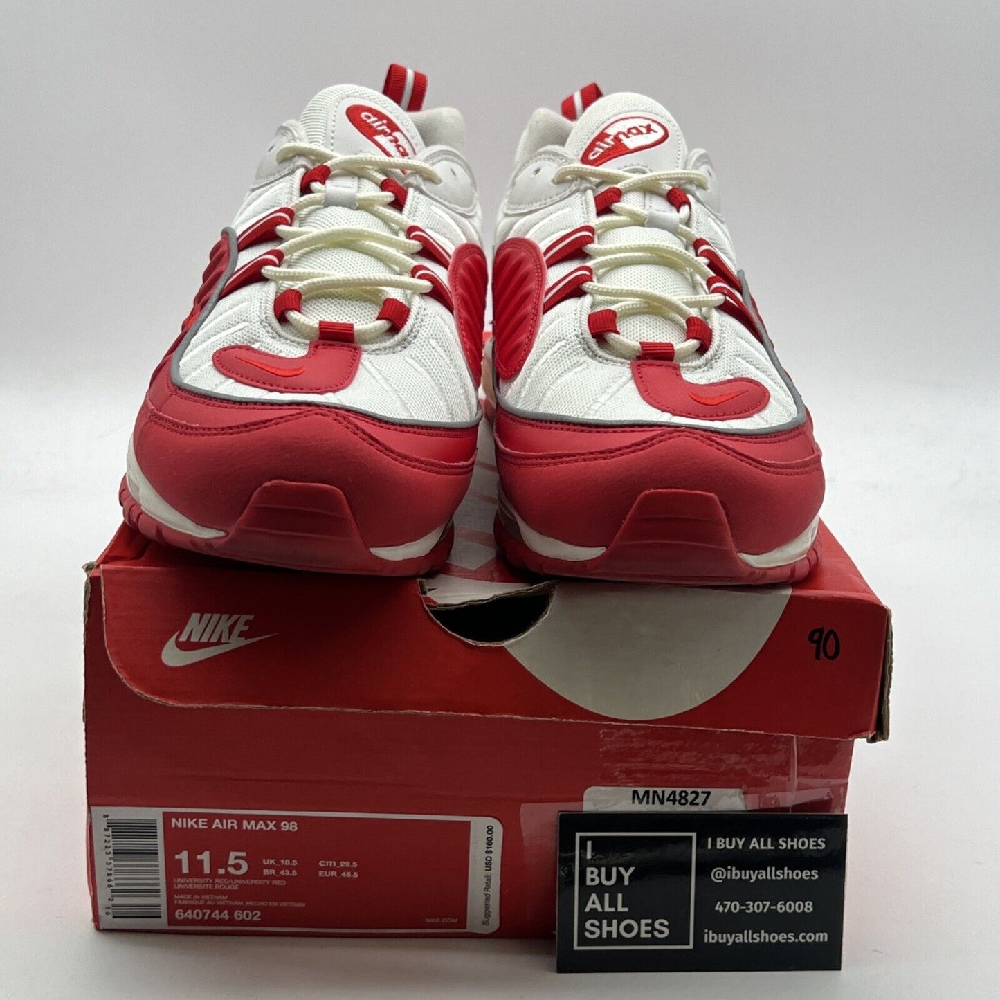 Size 11.5 - Nike Air Max 98 University Red (640744-602)