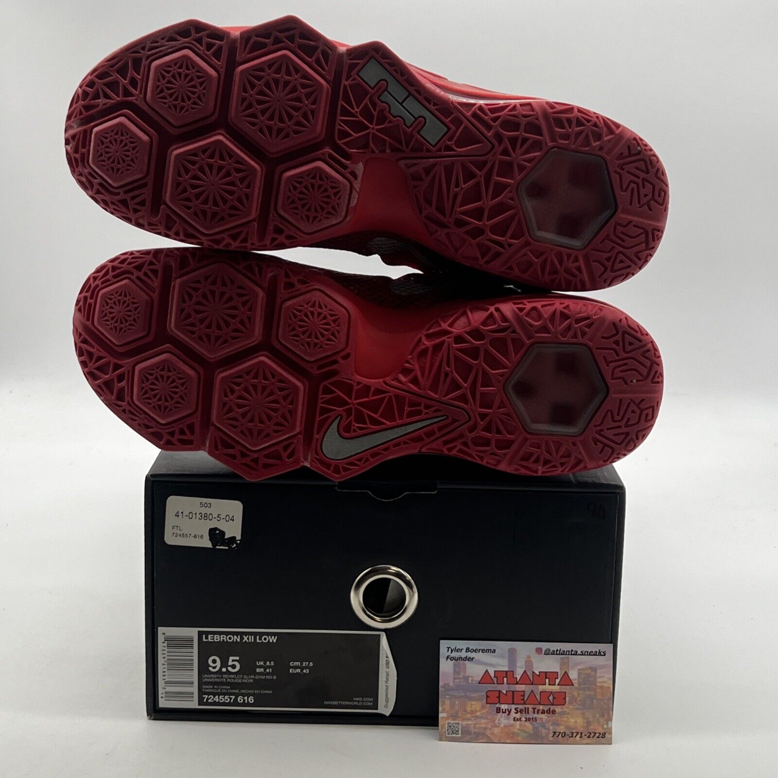 Size 9.5 - Nike LeBron 12 Low University Red (724557-616)