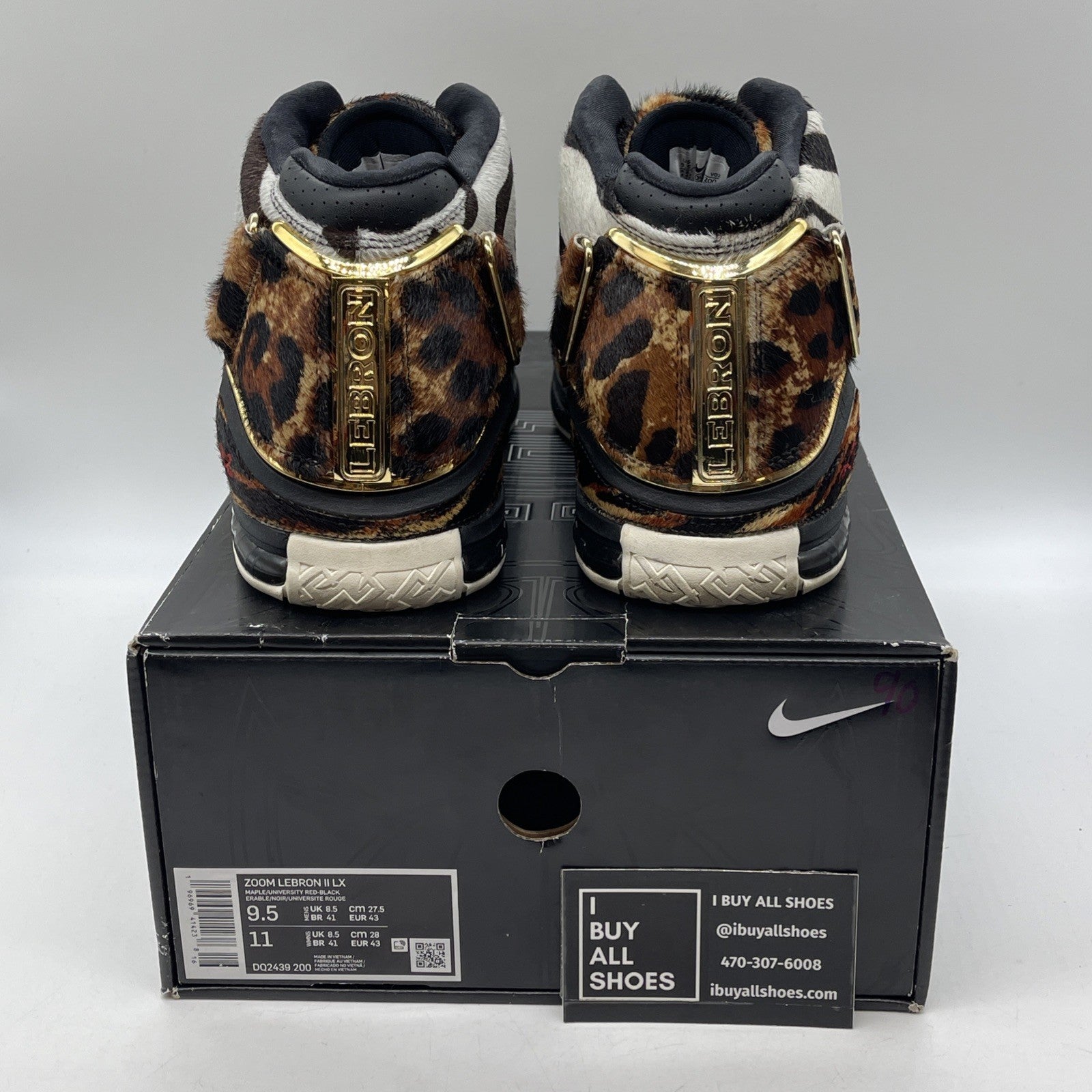 Size 9.5 - Nike Zoom LeBron 2 Beast Brown Black White Suede (DQ2439-200)