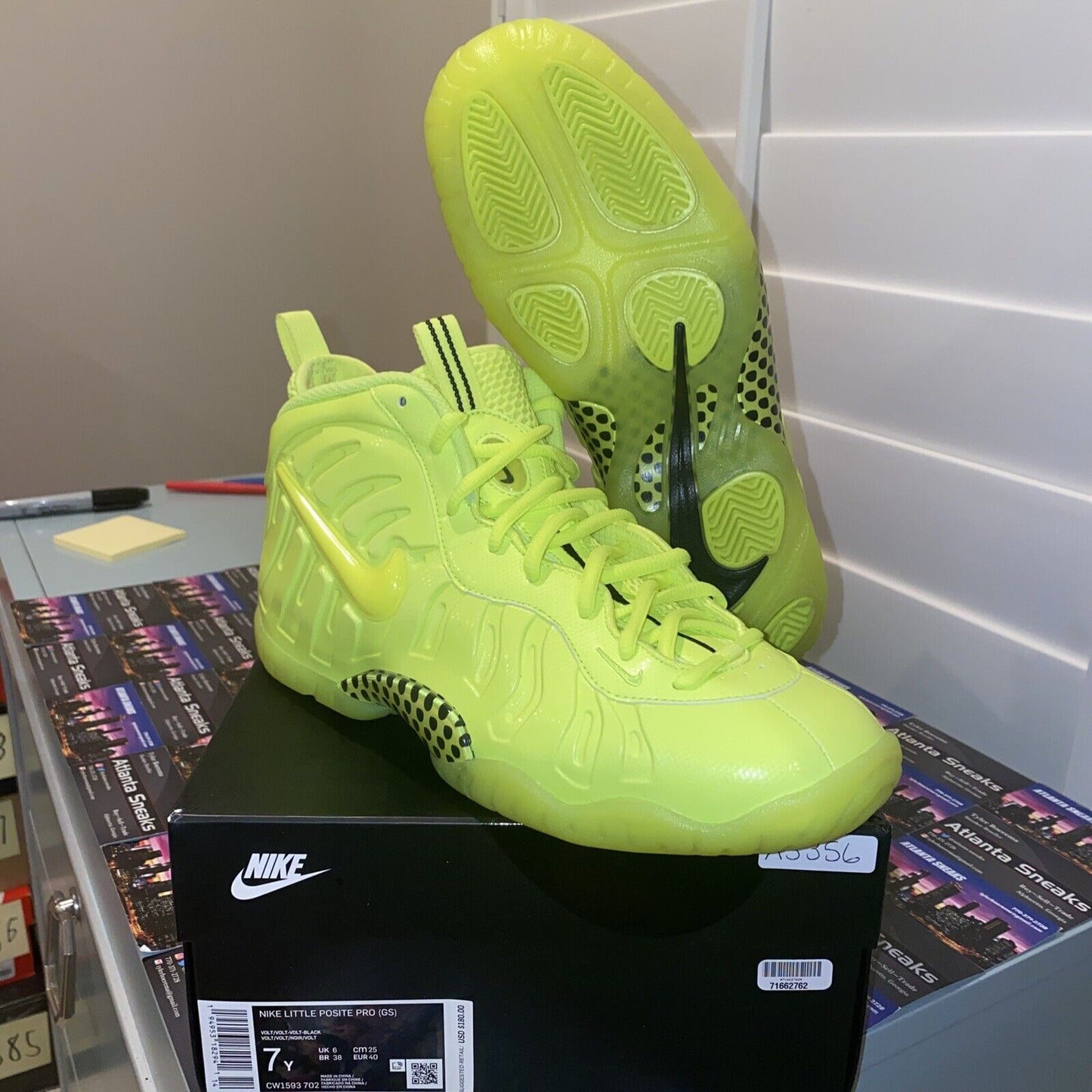 Brand New Little Posite Pro Gs "Volt" (CW1593-702) Size 7 Y