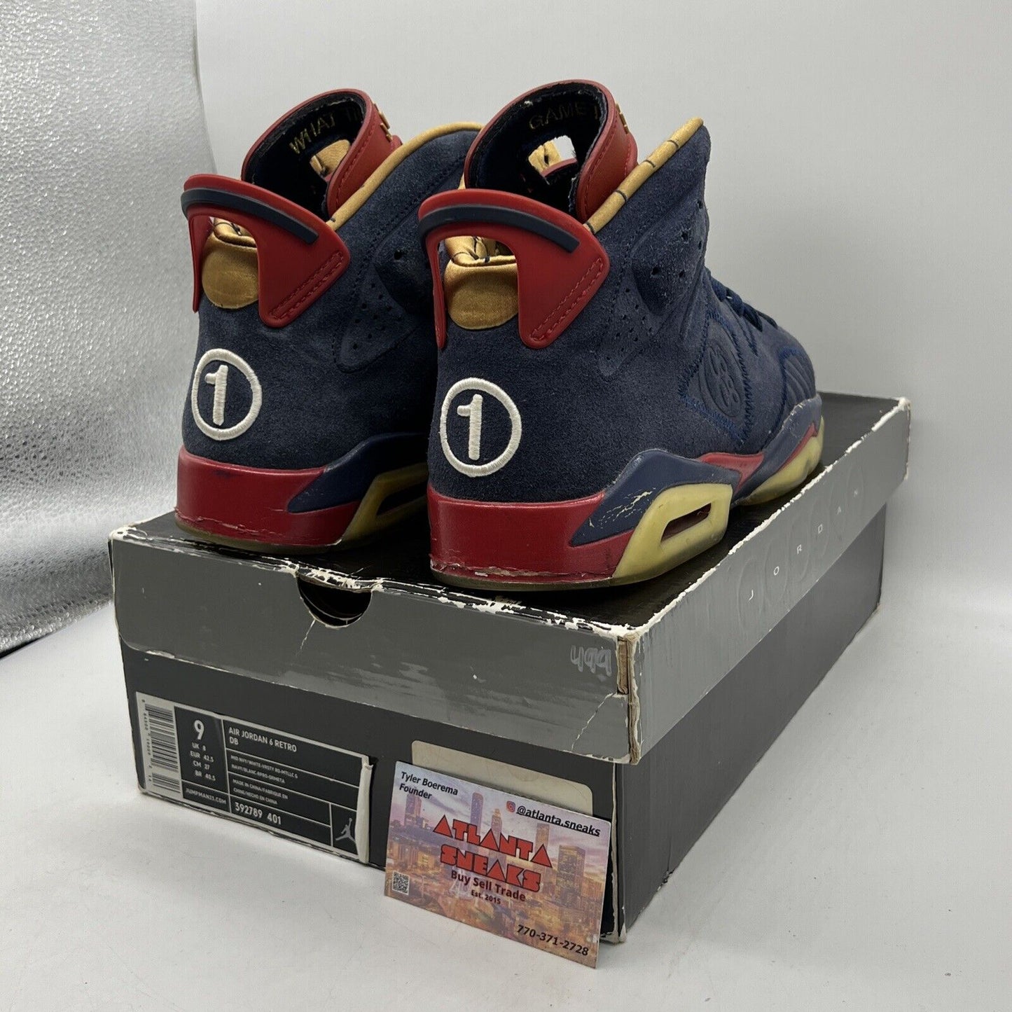 Size 9 - Air Jordan 6 DB Doernbecher Navy Red Gold Suede