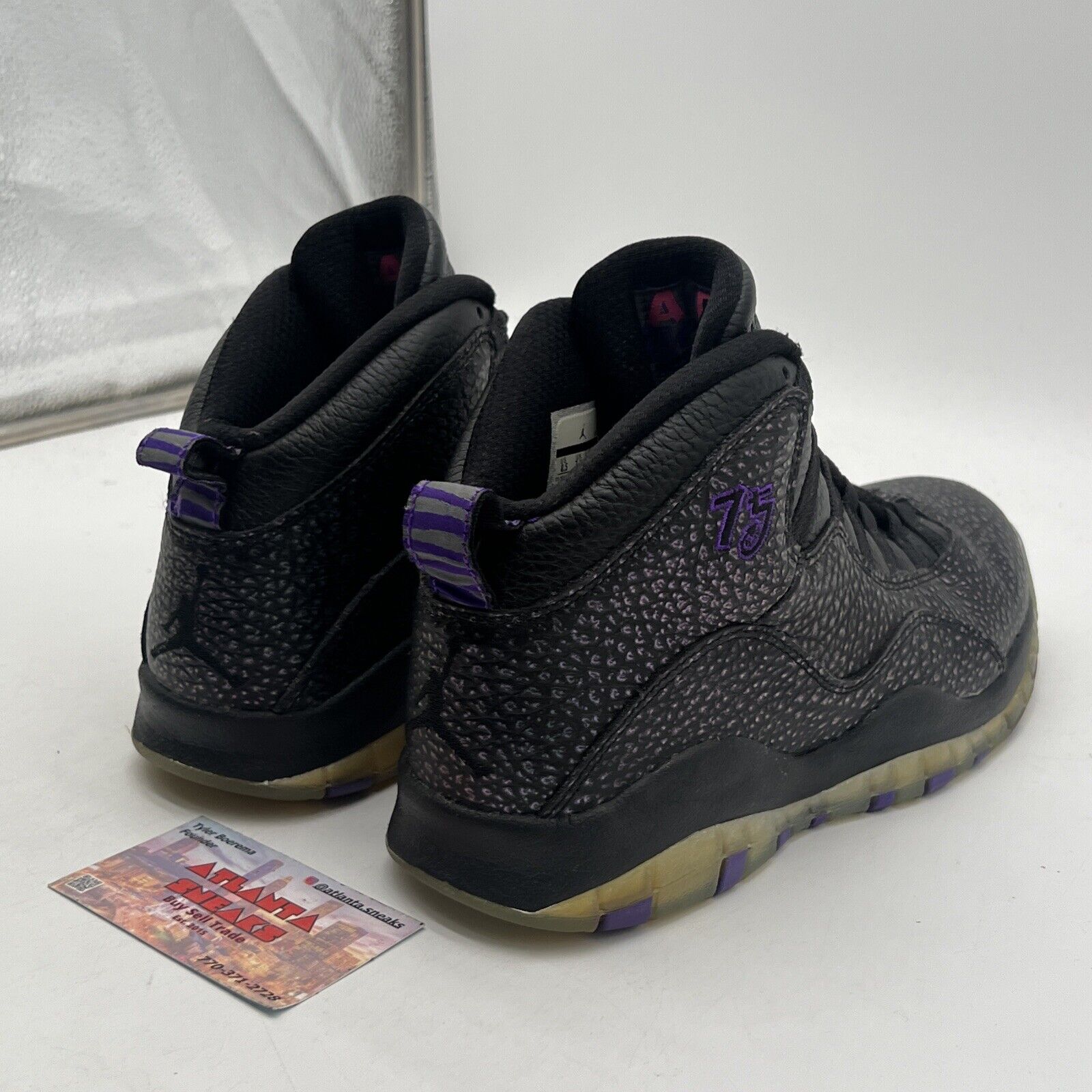 Size 8.5 - Air Jordan 10 Retro Paris Black Purple Leather (310805-018)