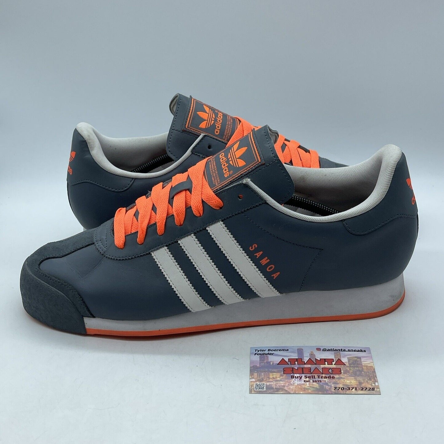 Size 13 - Adidas Samoa PYV Gray Orange Leather Suede (G66154)