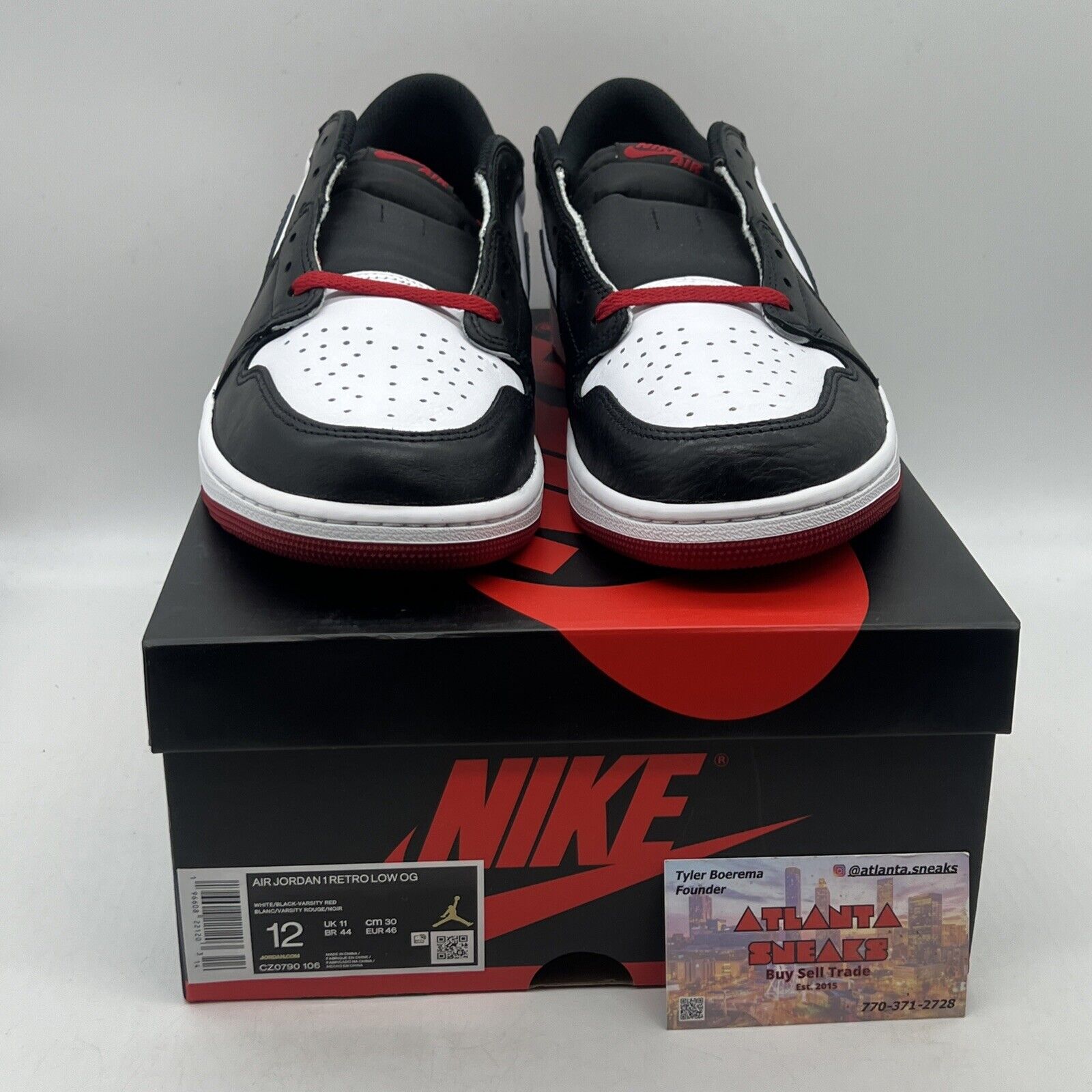 Size 12 - Air Jordan 1 Retro OG Black Toe Brand New Og All Red Black White DS