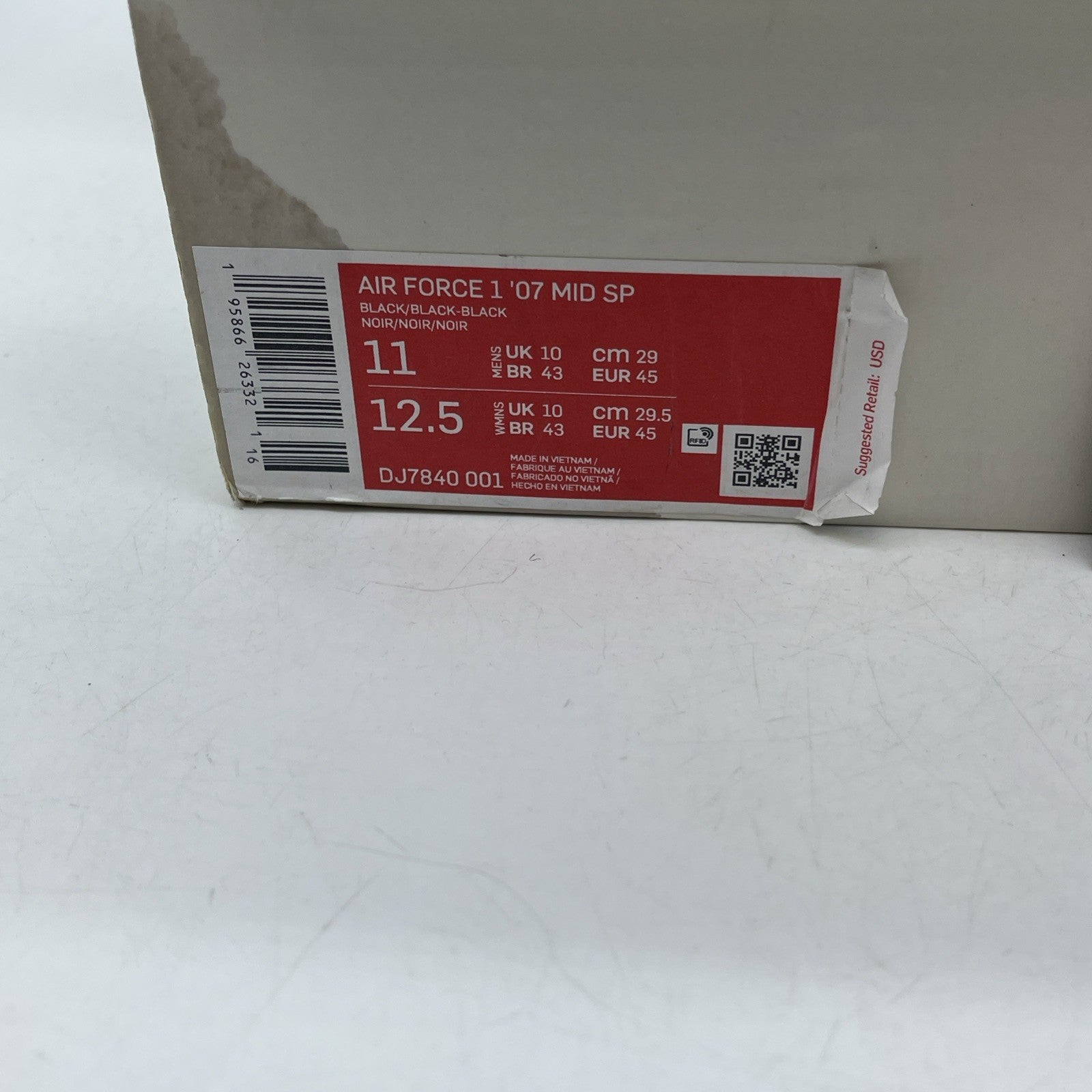 Size 11 - Nike Stussy x Air Force 1 Mid Black Snakeskin Leather (DJ7840-001)