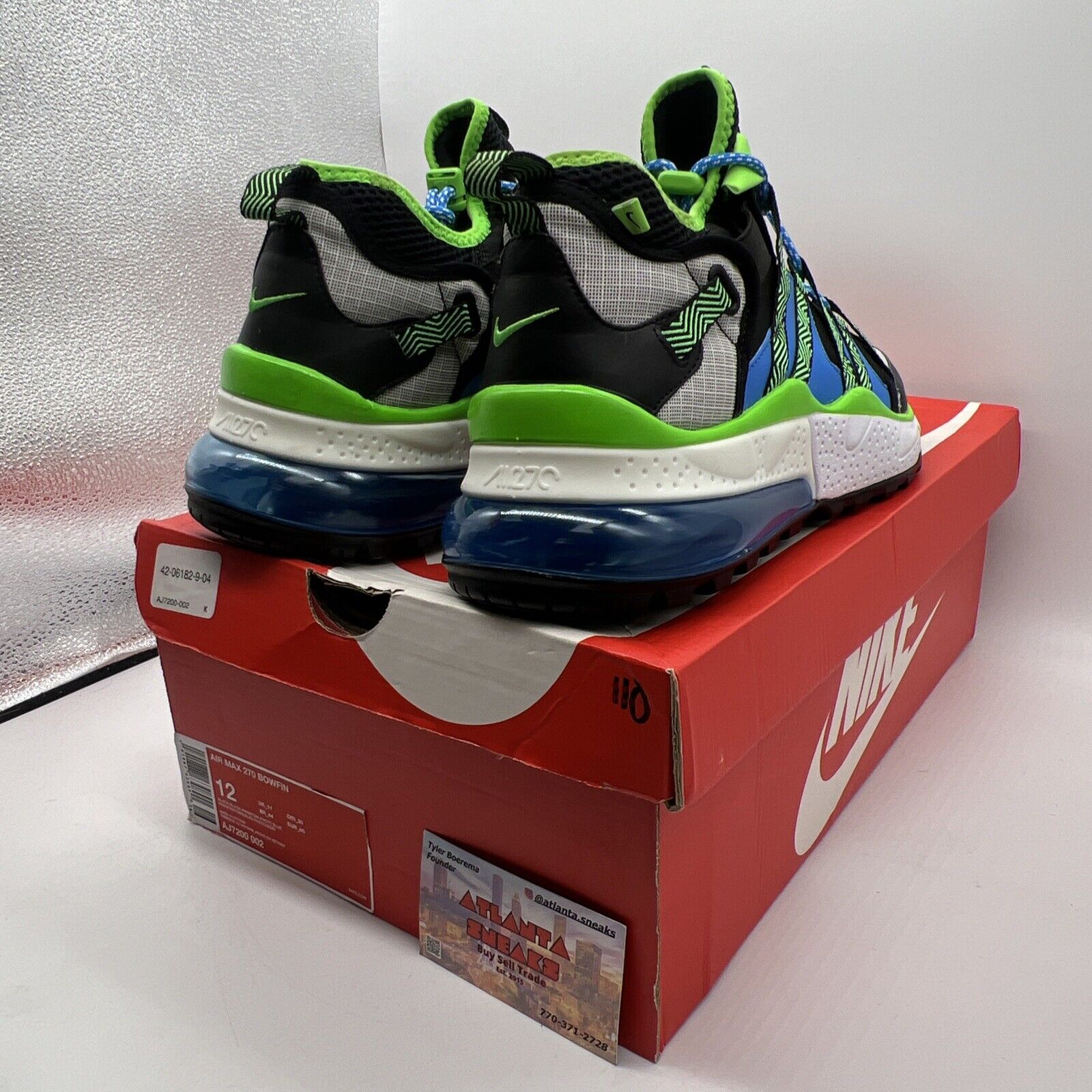 Size 12 - Nike Air Max 270 Bowfin Sprite Blue Green Black (AJ7200-002)