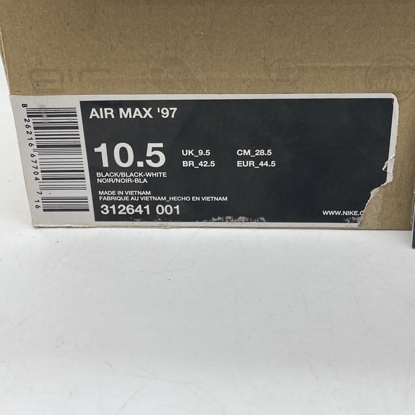 Size 10.5 - Nike Air Force 1 Premium Black White Leather (313641-001)