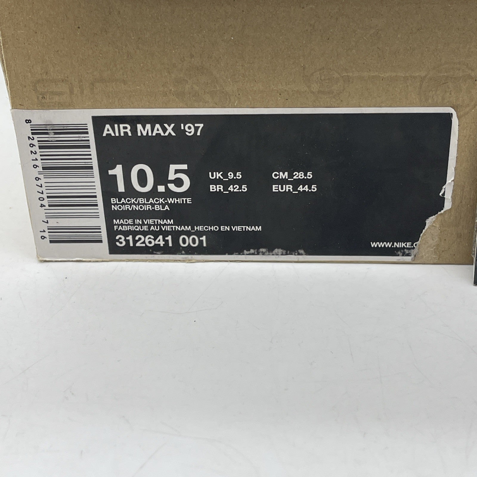 Size 10.5 - Nike Air Force 1 Premium Black White Leather (313641-001)