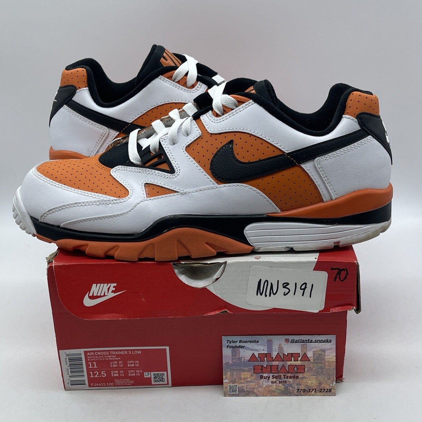Size 11 - Air Cross Trainer 3 Low Starfish White Orange Leather (FJ4415-100)