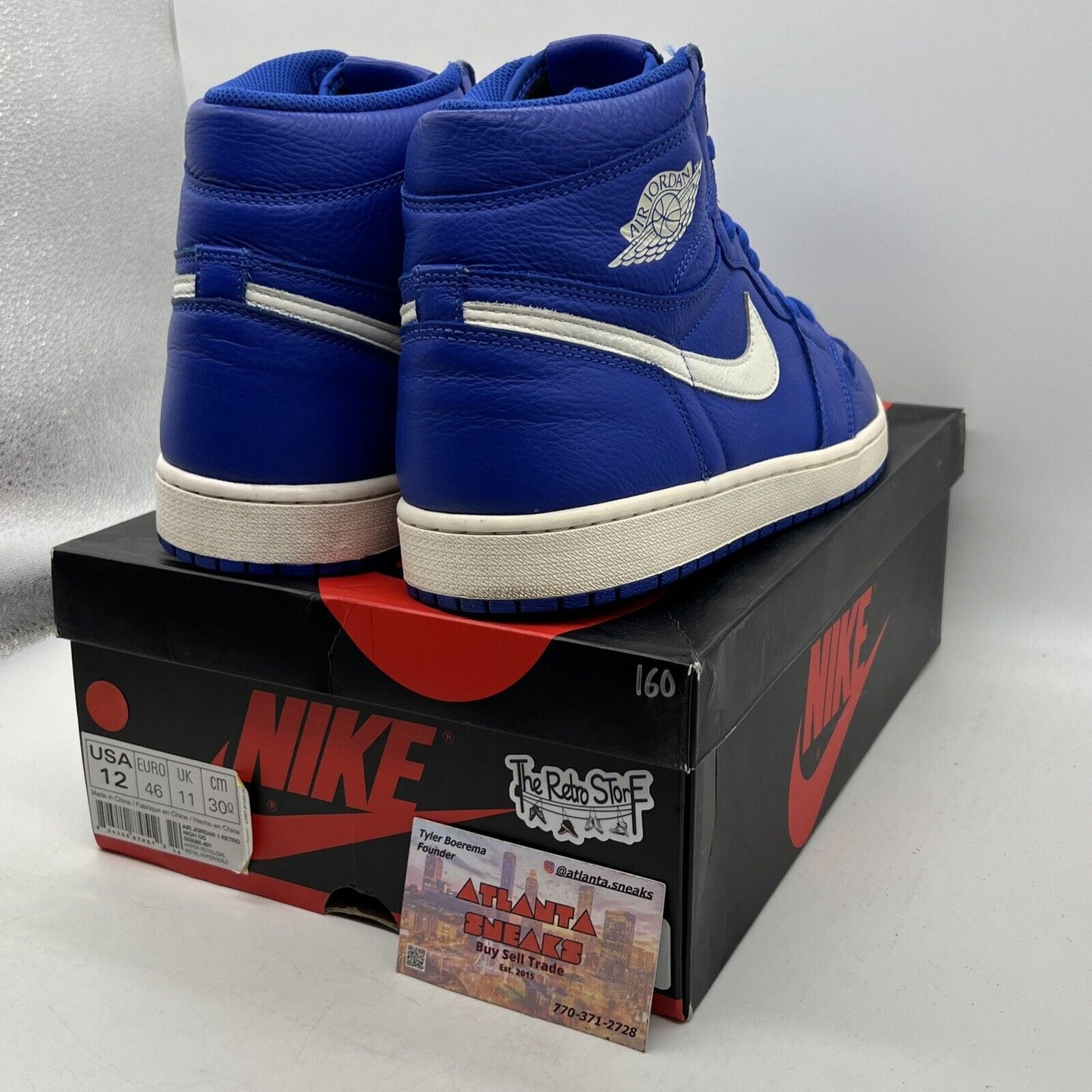 Size 12 - Air Jordan 1 Retro OG High Hyper Royal Blue White Leather (555088-401)