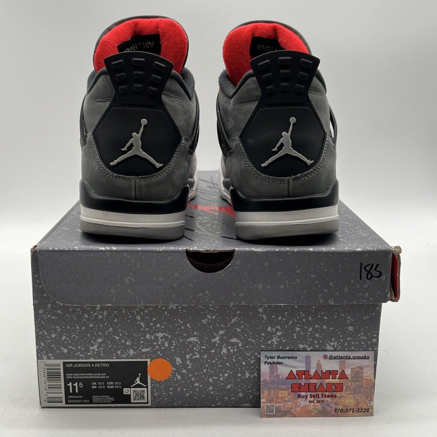Size 11.5 - Jordan 4 Retro Mid Infrared Black Grey Suede (DH6927-061)