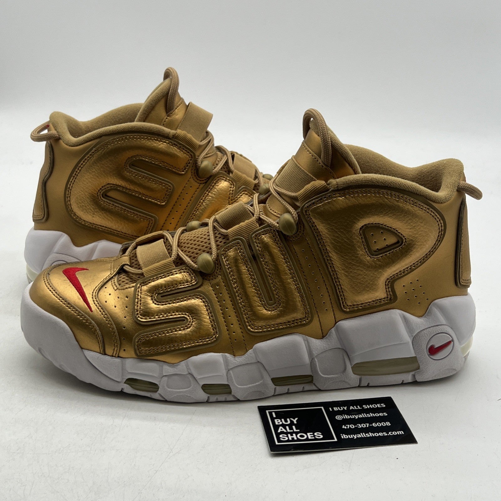 Size 11.5 - Nike Air More Uptempo x Supreme Suptempo Gold (902290-700) Sample