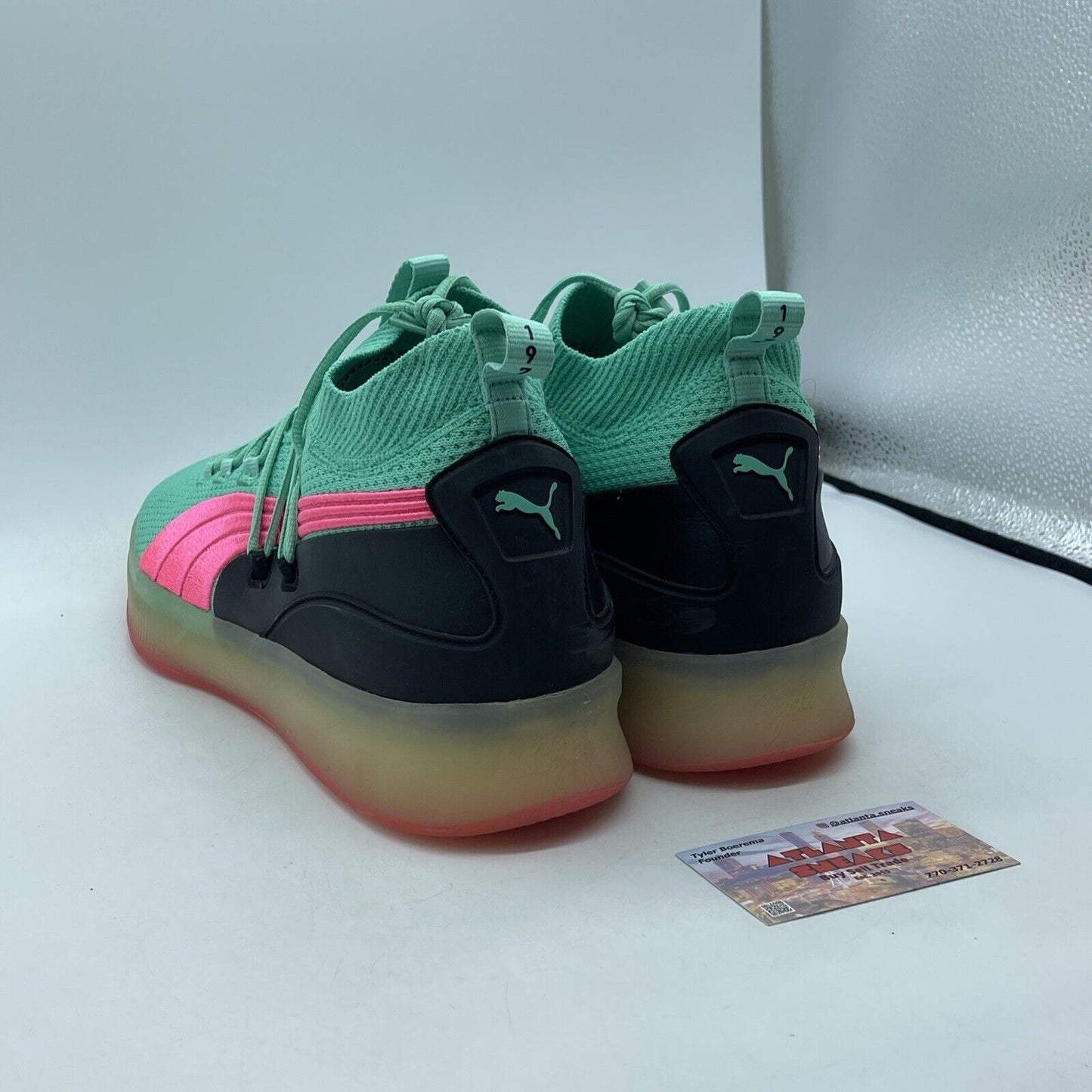 Size 13 - PUMA Clyde Court Ocean Drive Blue Pink black Suede Leather (19171501)