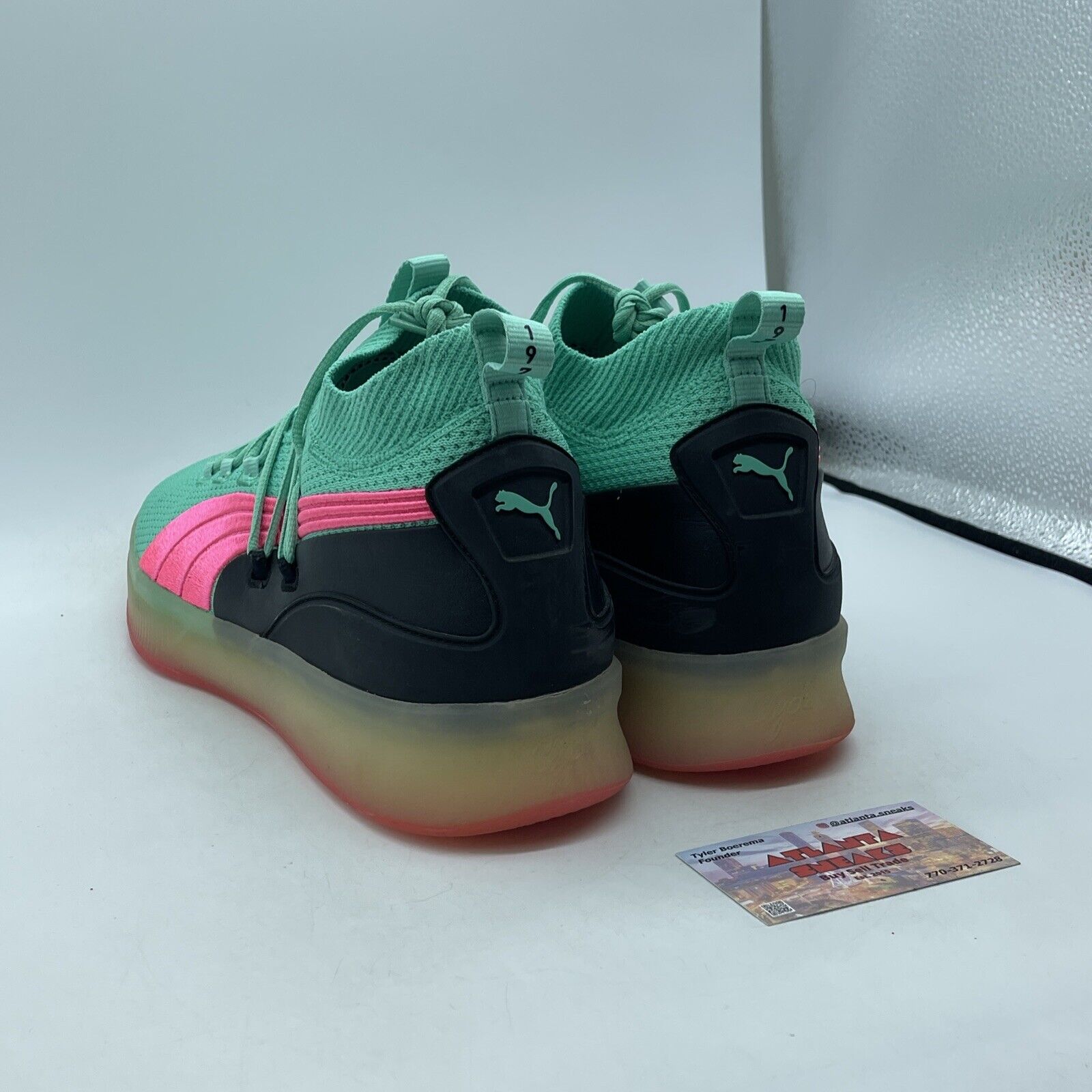 Size 13 - PUMA Clyde Court Ocean Drive Blue Pink black Suede Leather (19171501)