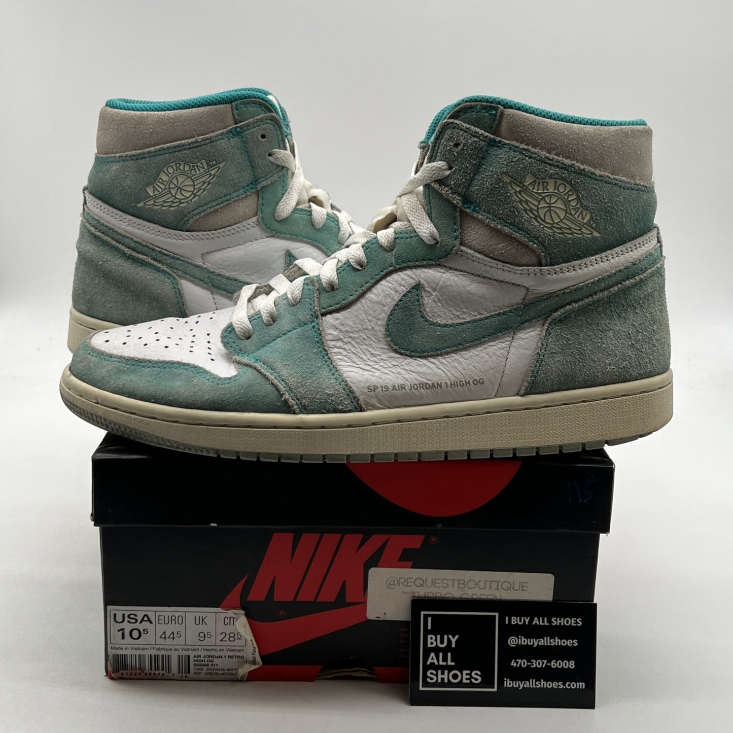 Size 10.5 - Air Jordan 1 Retro OG High Turbo Green (555088-311)