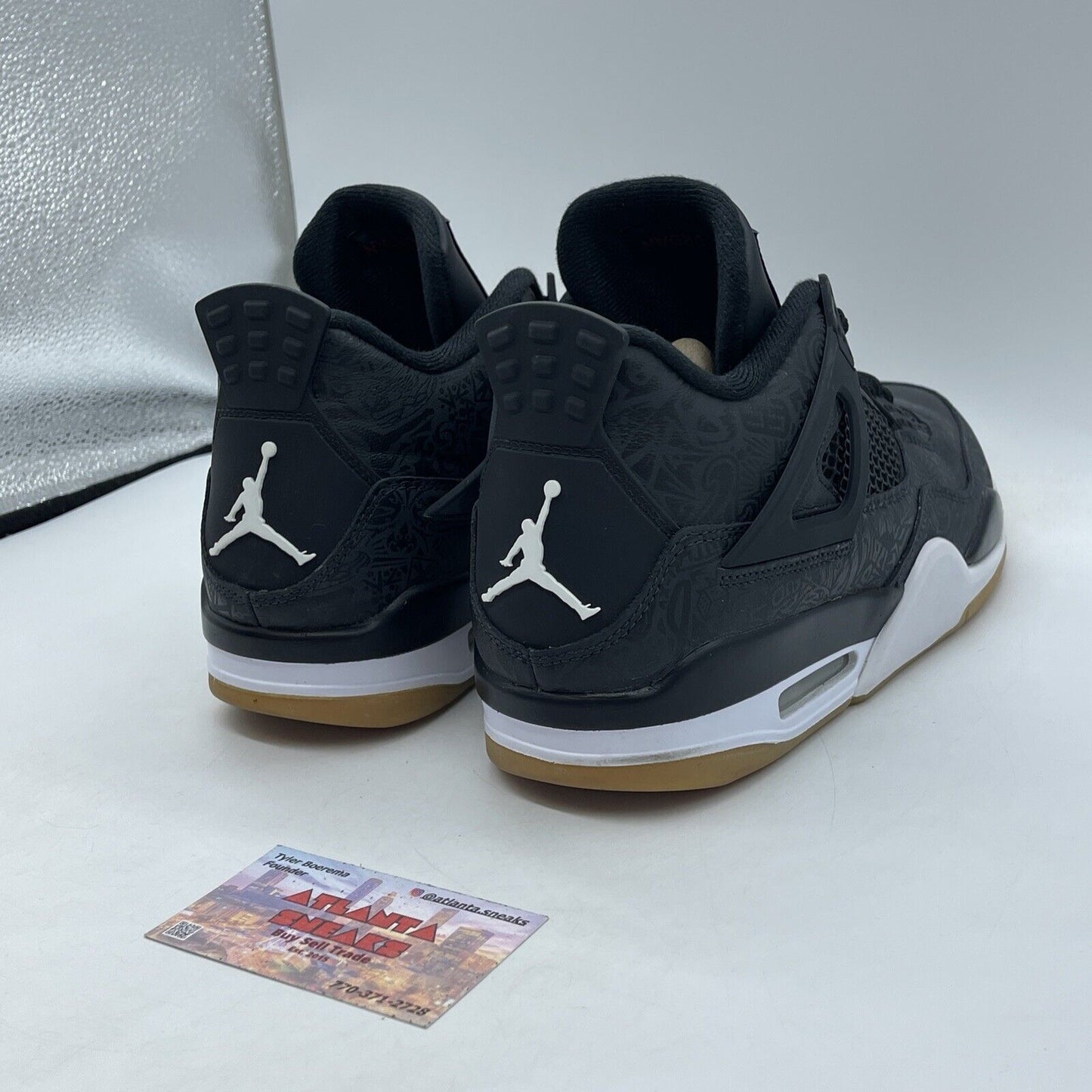 Size 10 - Jordan 4 Retro Laser 30th Anniversary White Black Leather (CI1184-001)