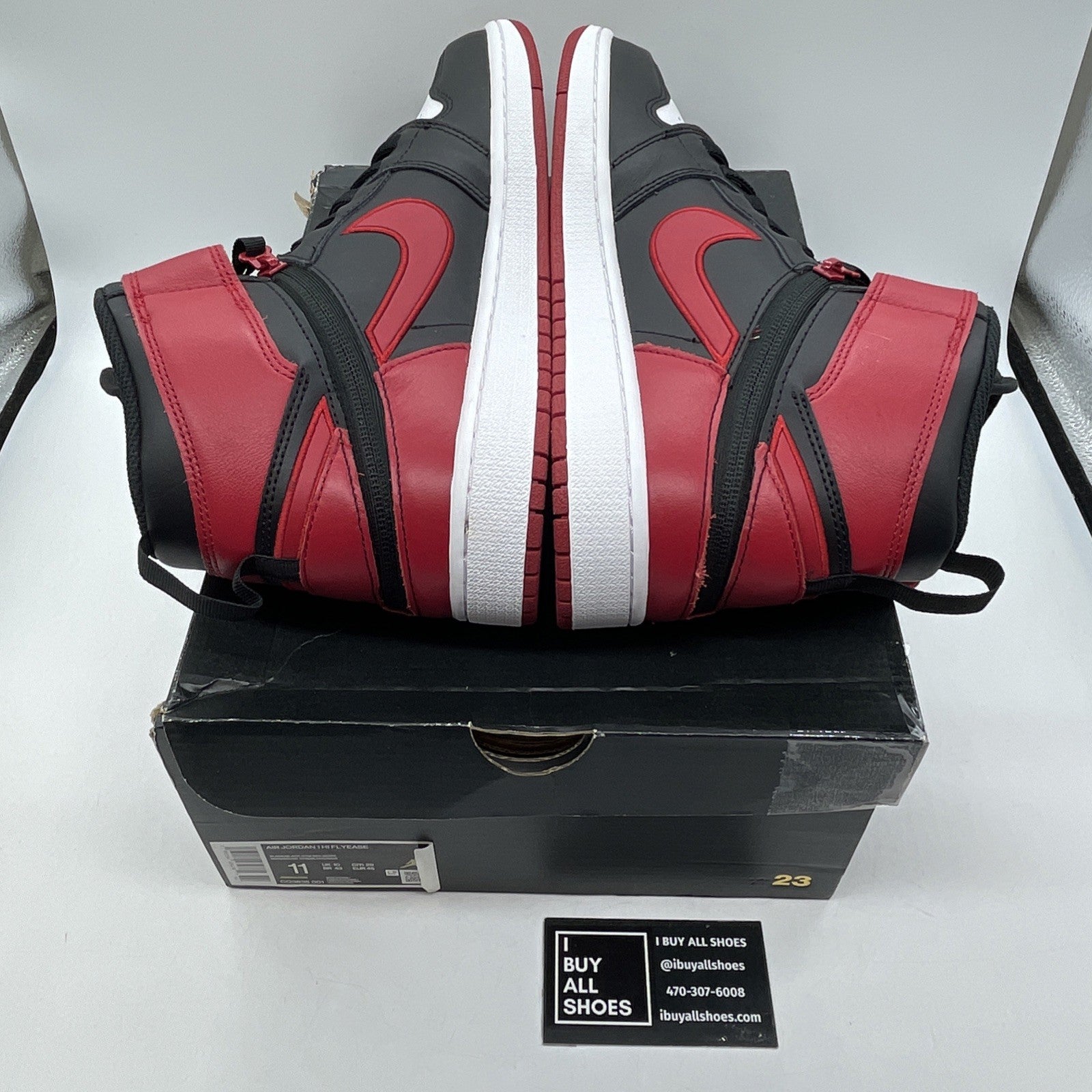 Size 11 - Air Jordan 1 FlyEase High Black Toe White Leather (CQ3835-001)