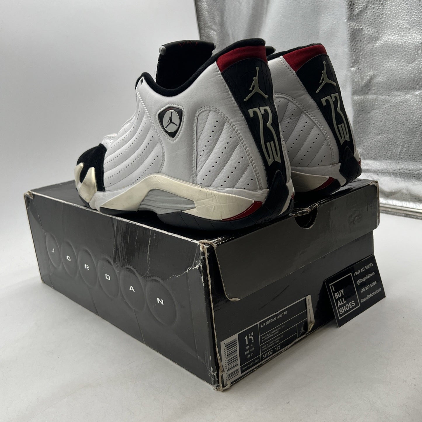 Size 14 - Air Jordan 14 Retro 2006 Black Toe (311832-162)