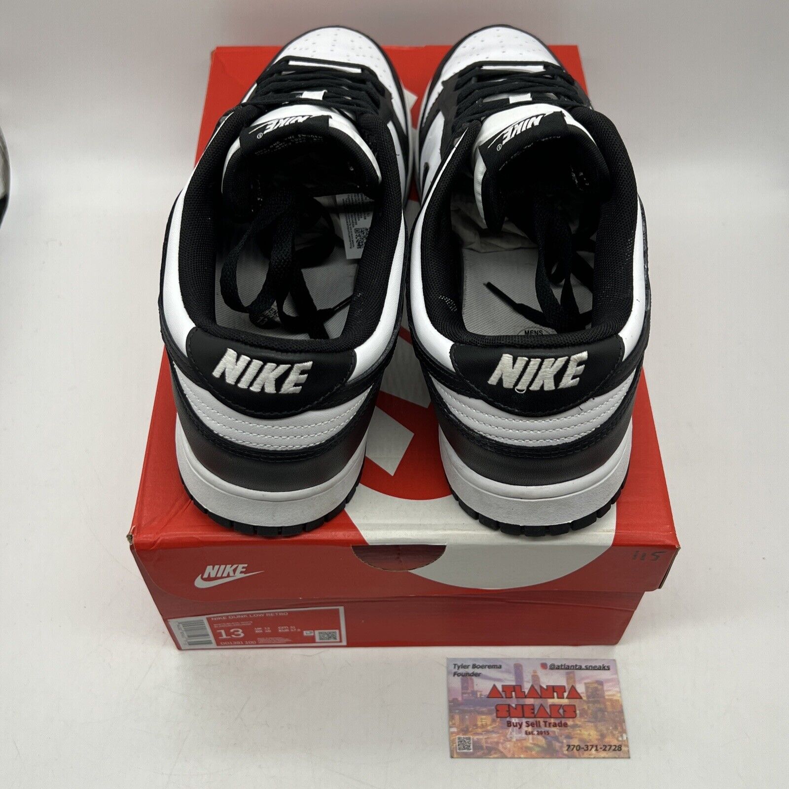 Size 13 - Nike Dunk Low Black White Leather (DD1391-100)