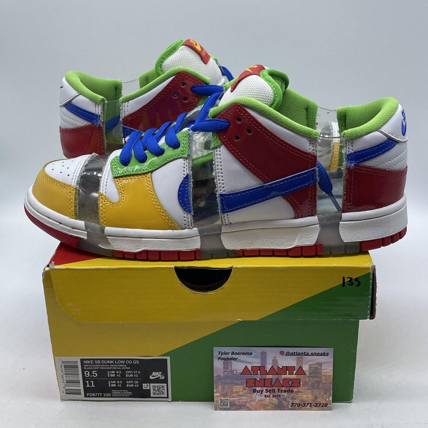 Size 9.5 - Nike Dunk Low SB Sandy Bodecker White Green Blue (FD8777-100)