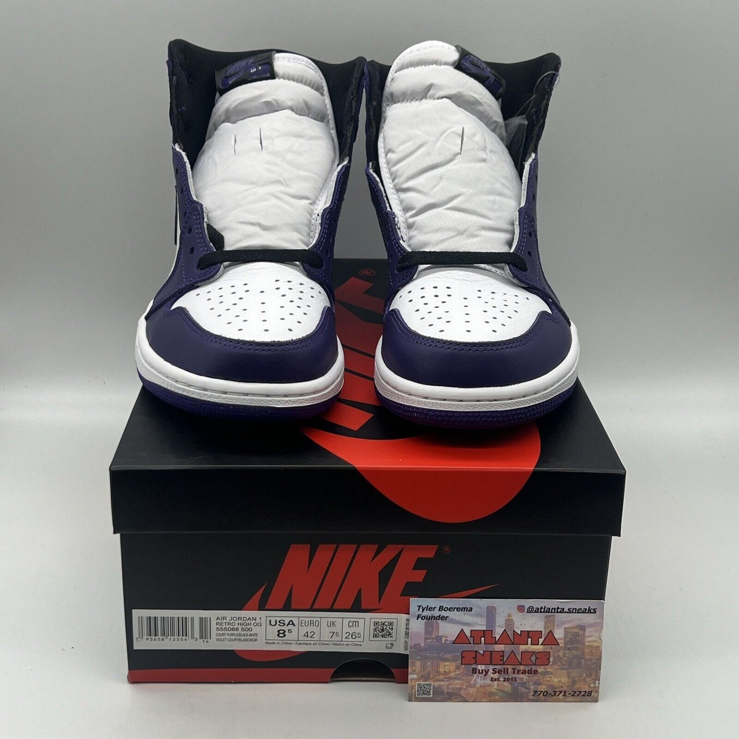 Size 8.5 - Jordan 1 Retro OG High Court Purple 2.0 Brand New Og All Leather DS