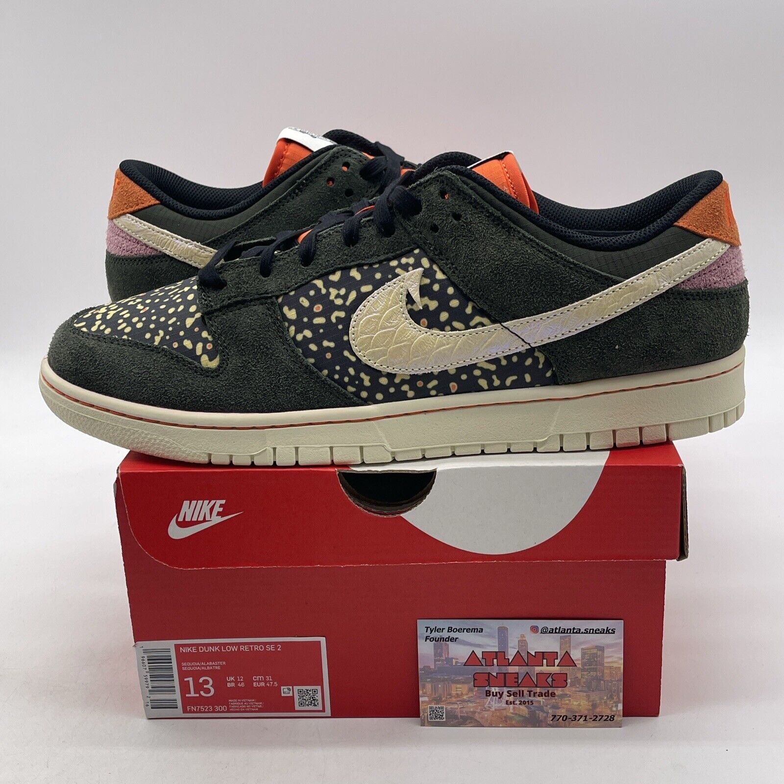 Size 13 - Nike Dunk SE Low Gone Fishing - Rainbow Trout Suede (FN7523-300)