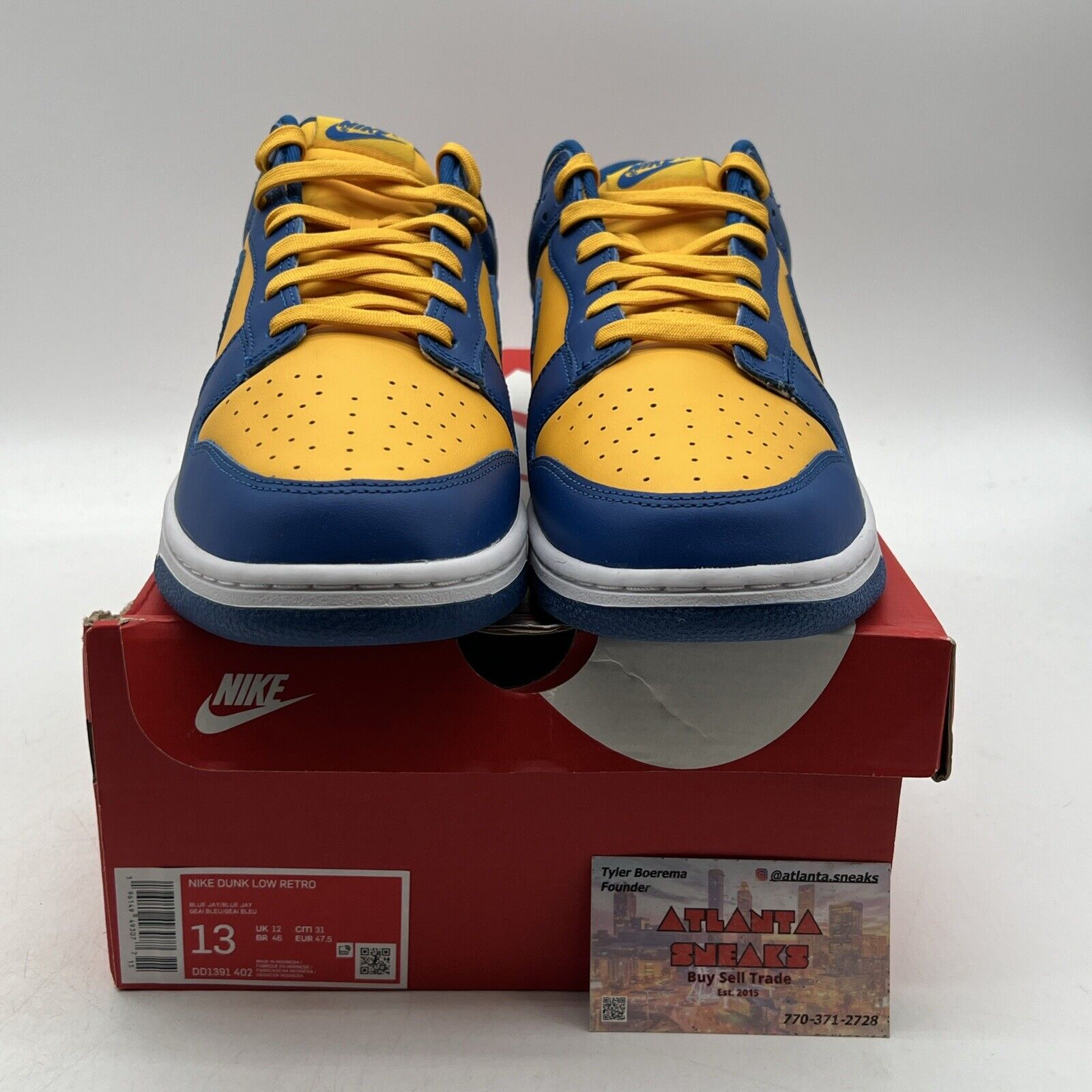Size 13 - Nike Dunk Low UCLA Blue Yellow White Leather (DD13991-402)