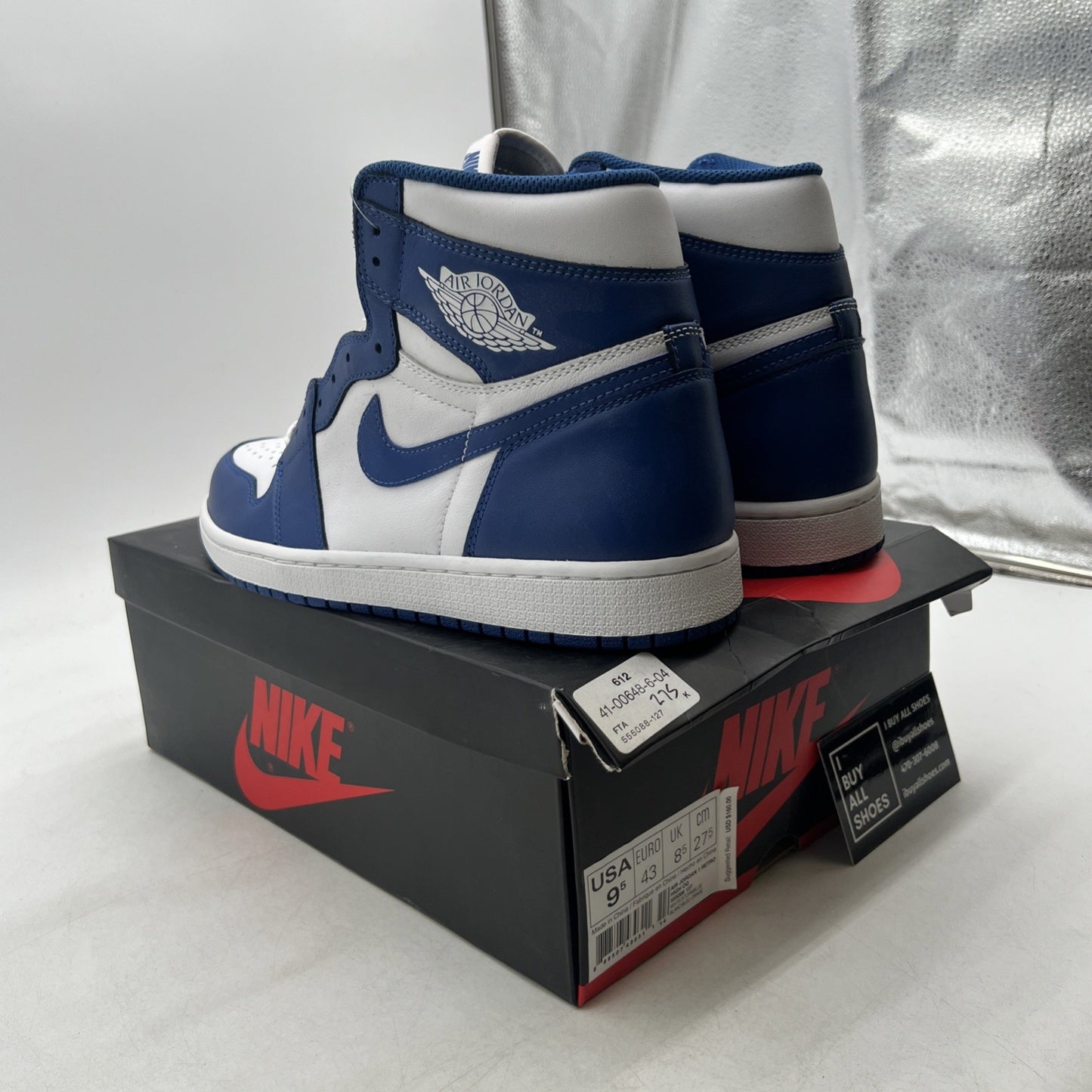 Size 9.5 - Air Jordan 1 Retro High OG Storm Blue 2016 (555088-127)
