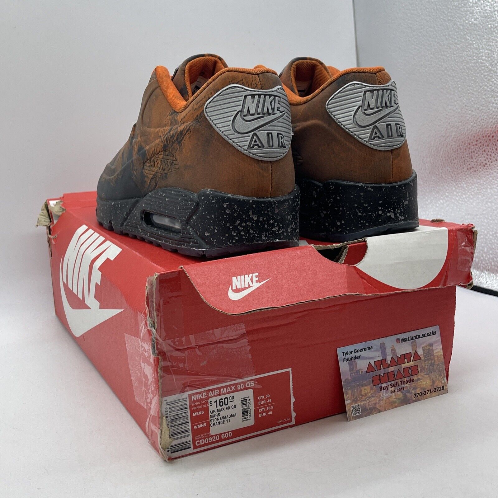 Size 11 - Nike Air Max 90 QS Mars Landing Black Orange Silver (CD0920-600)