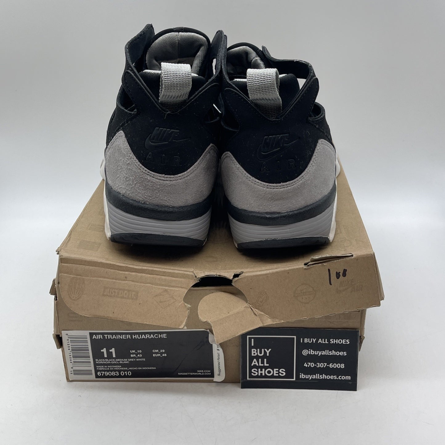 Size 11 - Nike Air Trainer Huarache Black (679083-010)