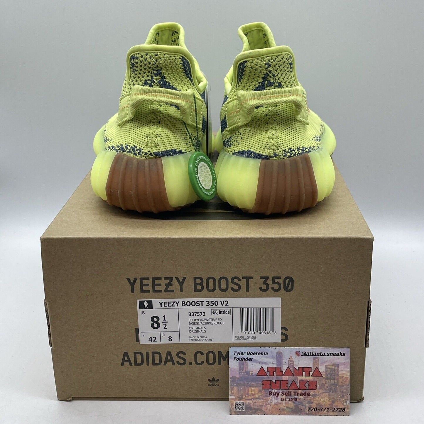 Size 8.5 - adidas Yeezy Boost 350 V2 Low Semi Frozen Yellow Blue (B37572)