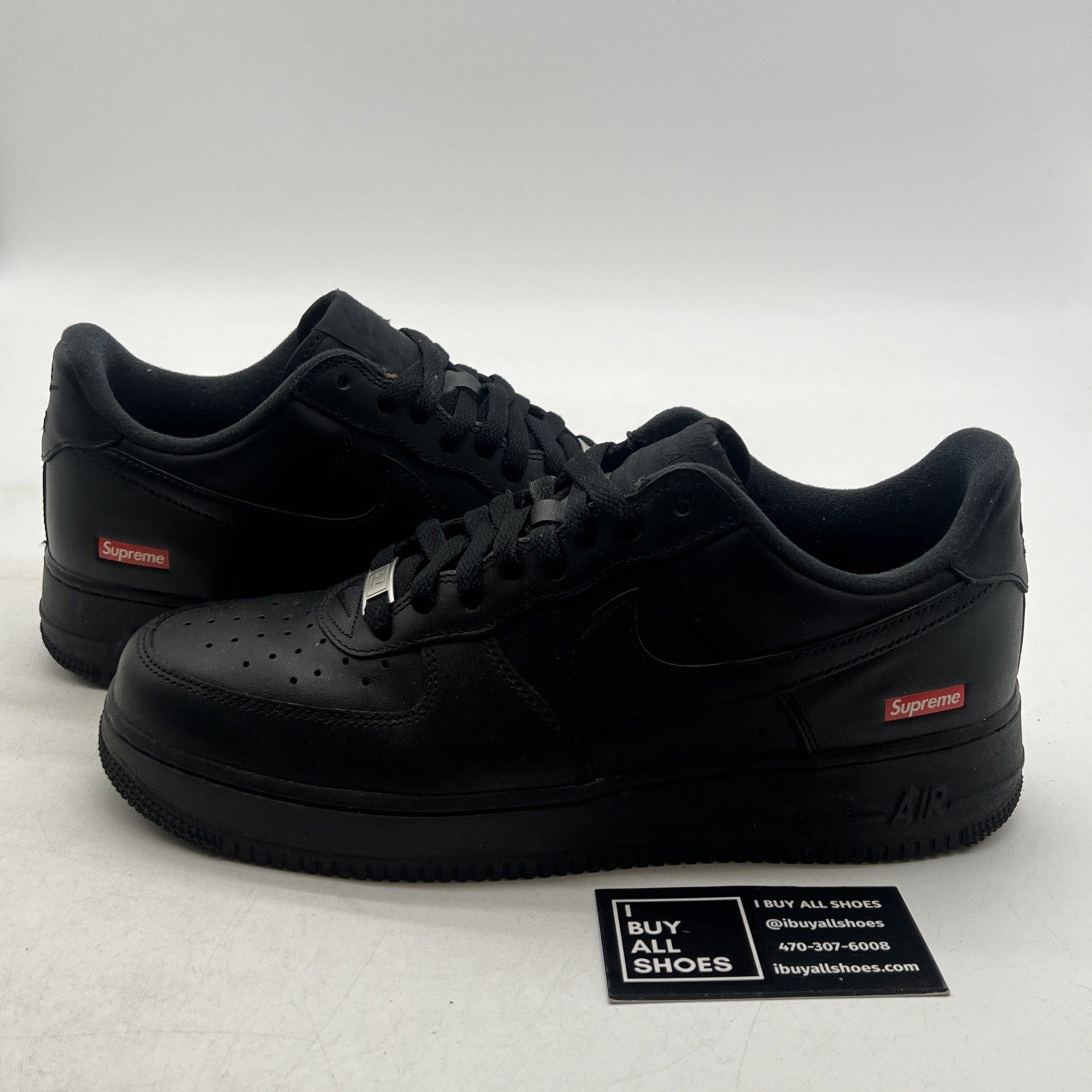 Size 9 - Nike Air Force 1 Low x Supreme Box Logo - Black (CU9225-001)