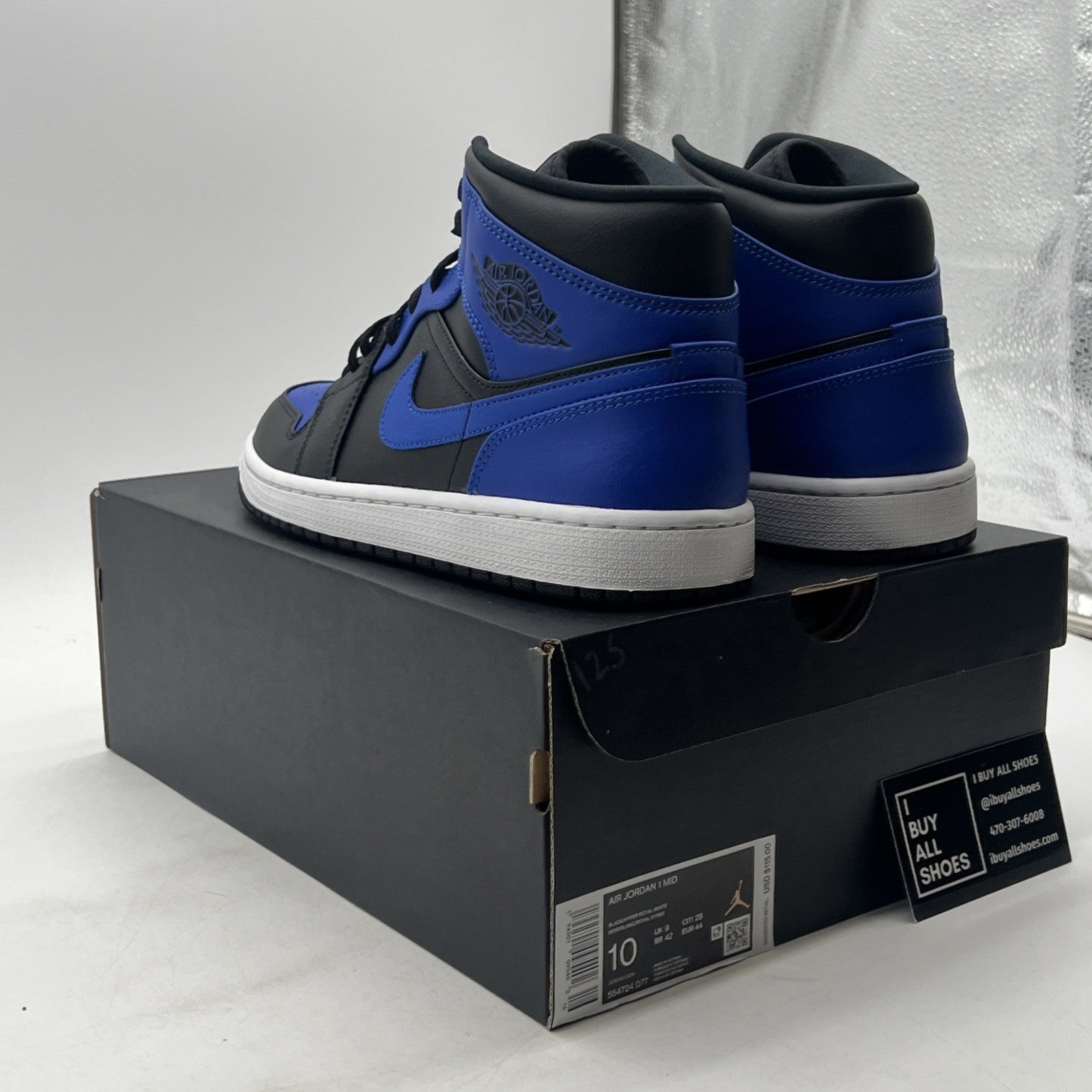 Size 10 - Air Jordan 1 Mid Hyper Royal  (554724-077)