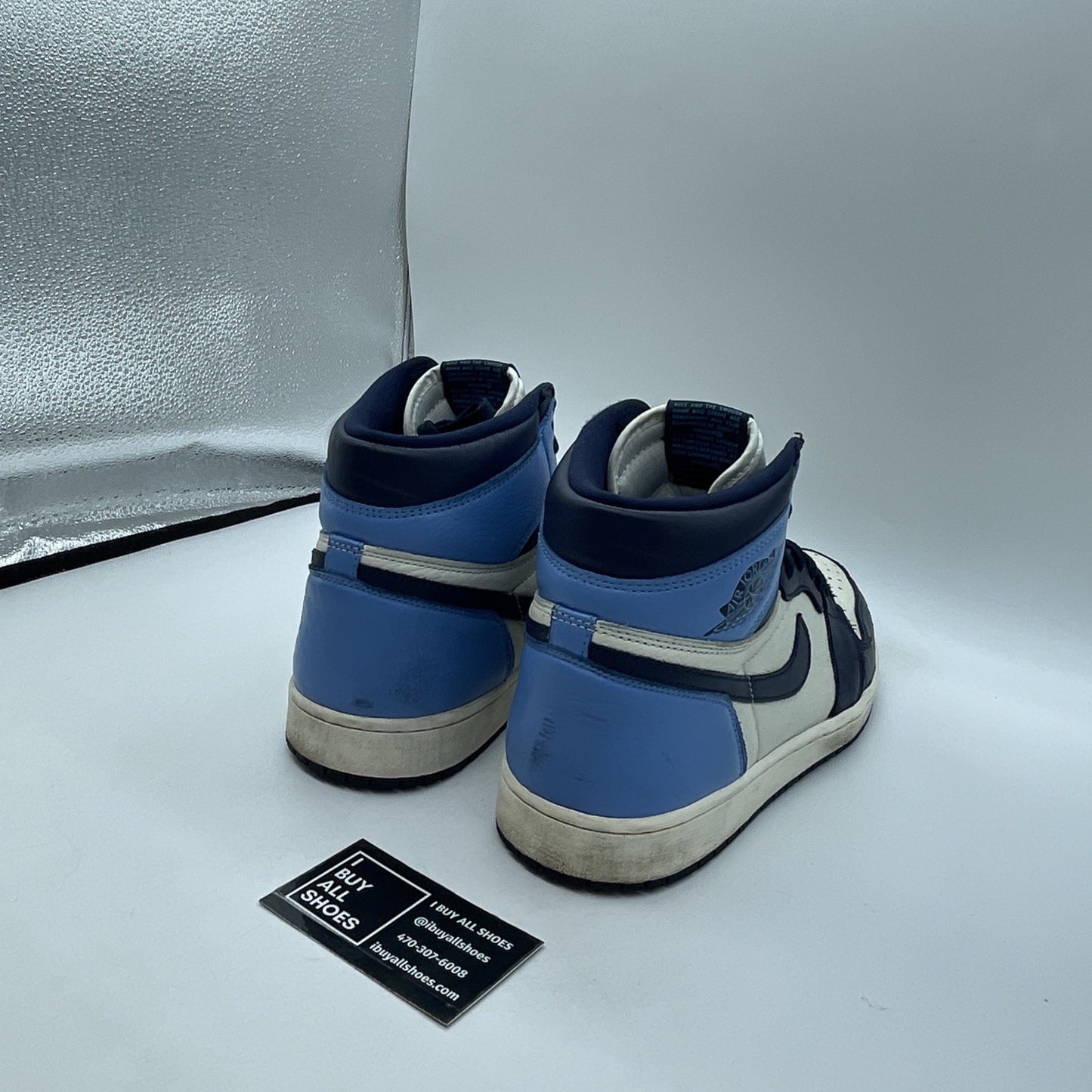 Size 12 - Jordan 1 Retro OG High Obsidian UNC Blue White Leather (555088-140)