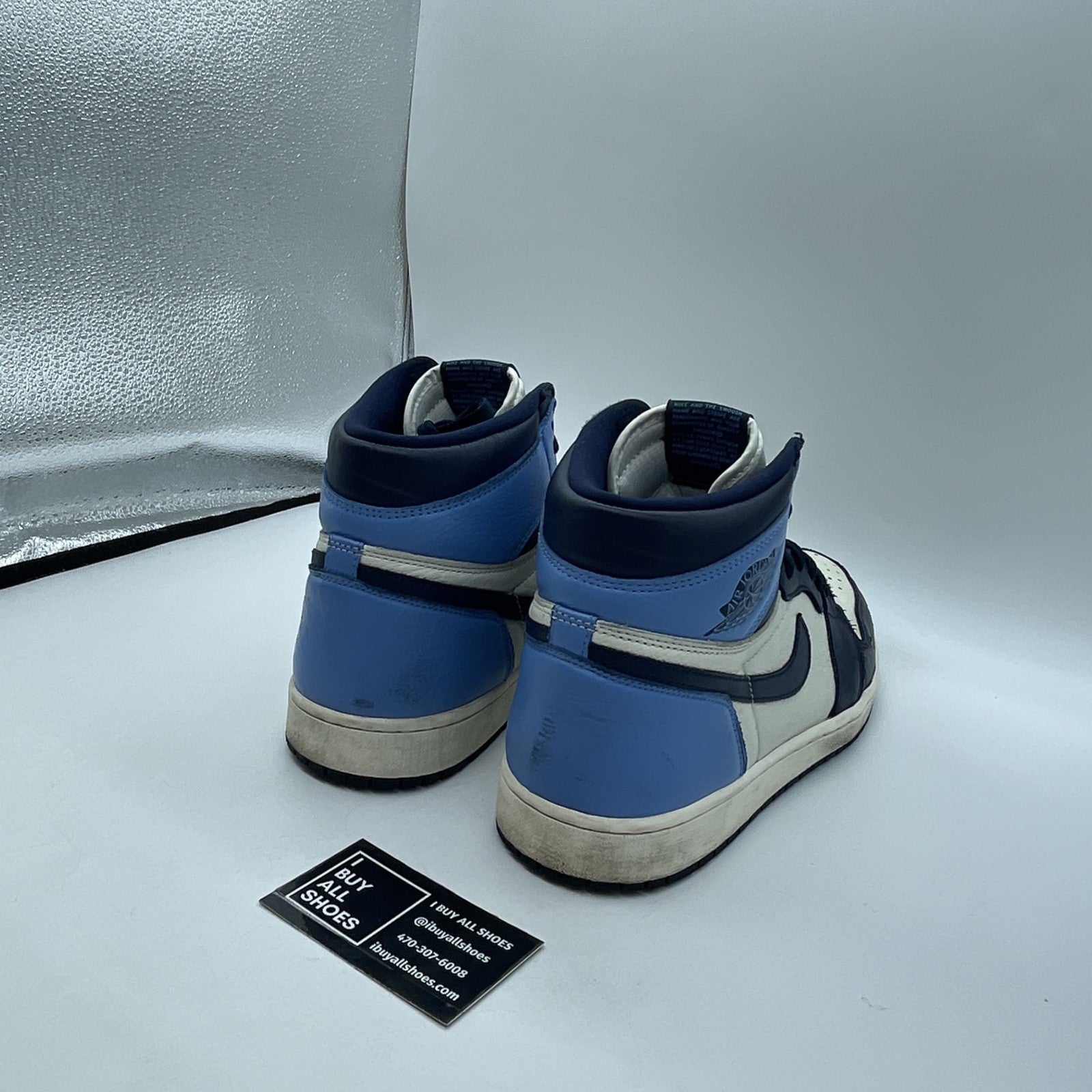 Size 12 - Jordan 1 Retro OG High Obsidian UNC Blue White Leather (555088-140)