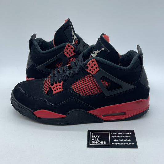 Size 10.5 - Jordan 4 Retro Mid Red Thunder Black Suede (CT8527-016)