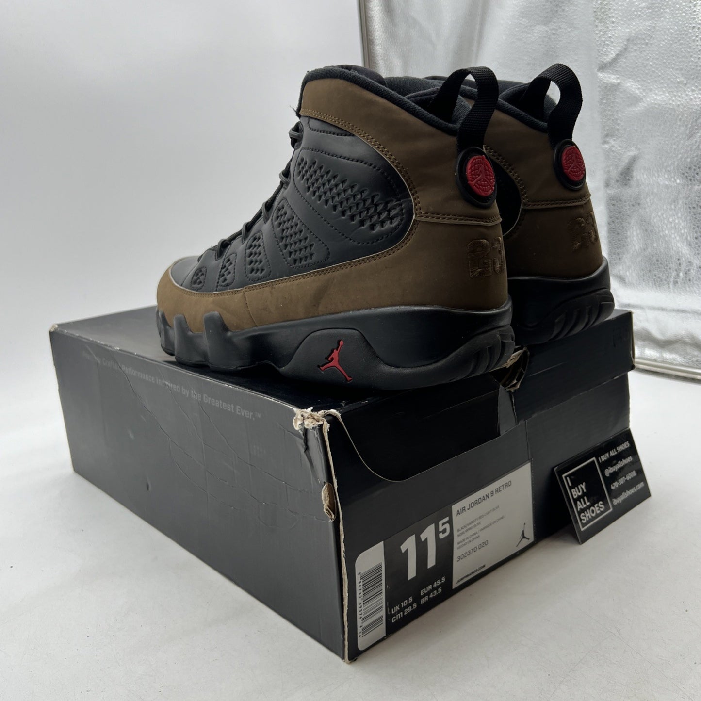 Size 11.5 - Air Jordan 9 Retro 2012 Olive (302370-020)