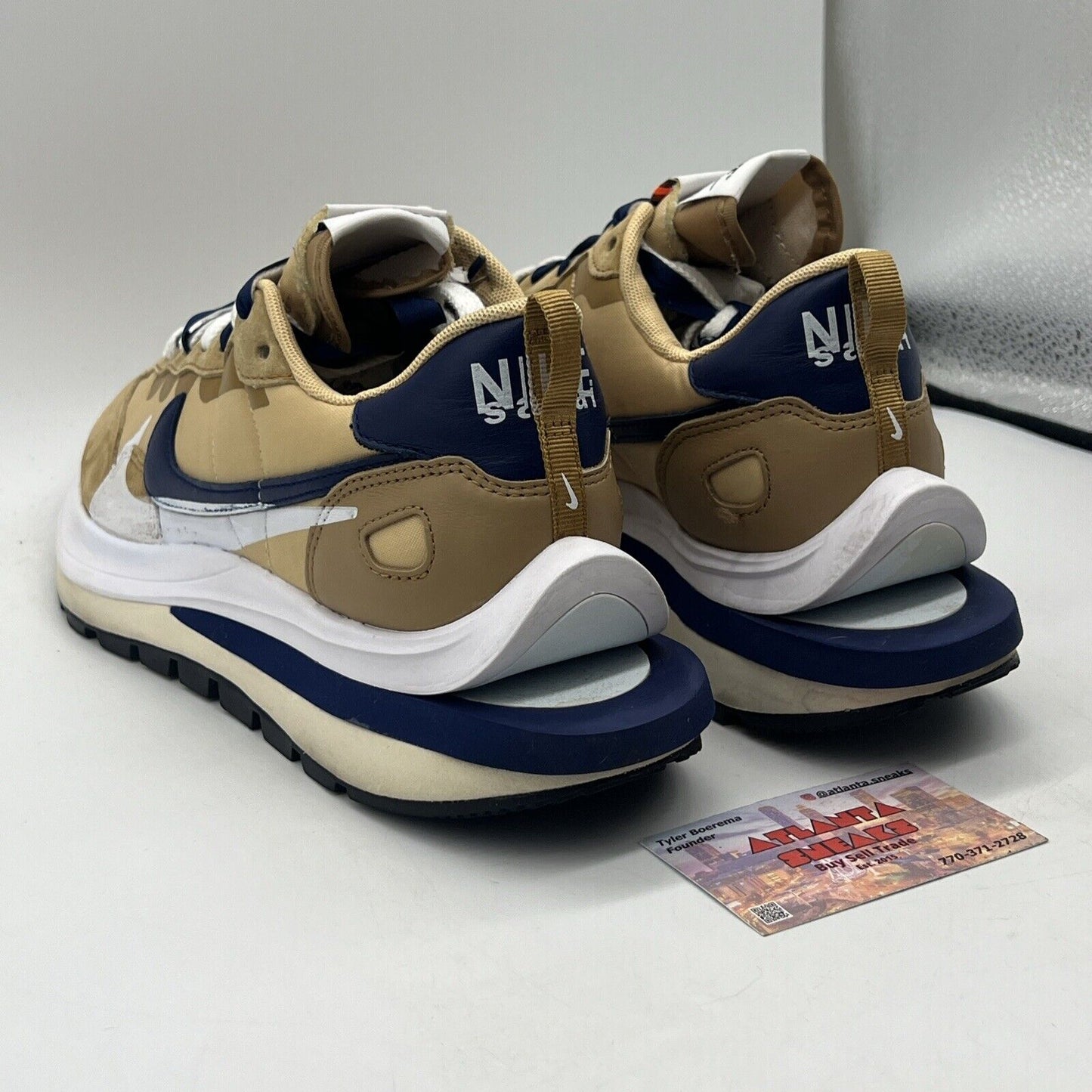 Size 9.5 - Nike VaporWaffle x Sacai Tan Navy Tan White (DD1875-200)