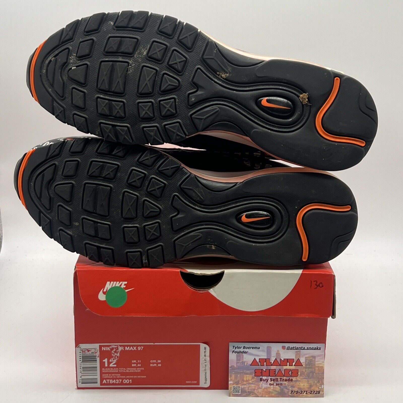 Size 12 - Nike Air Max 97 Just Do It Black White Red (AT8437-001)