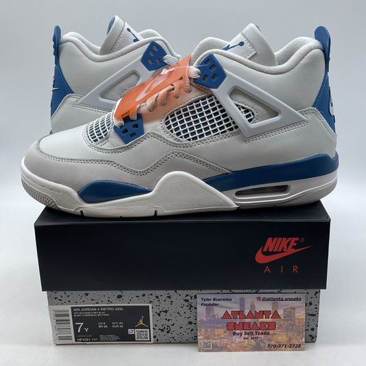 Size 7Y - Air Jordan 4 Retro Military Blue Industrial Blue 2024 GS (HF4281-141)