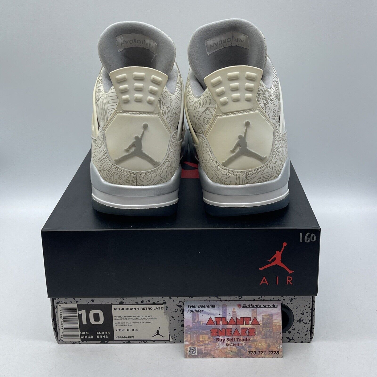 Size 10 - Air Jordan 4 Retro 30th Anniversary Laser Suede Leather (705333-106)