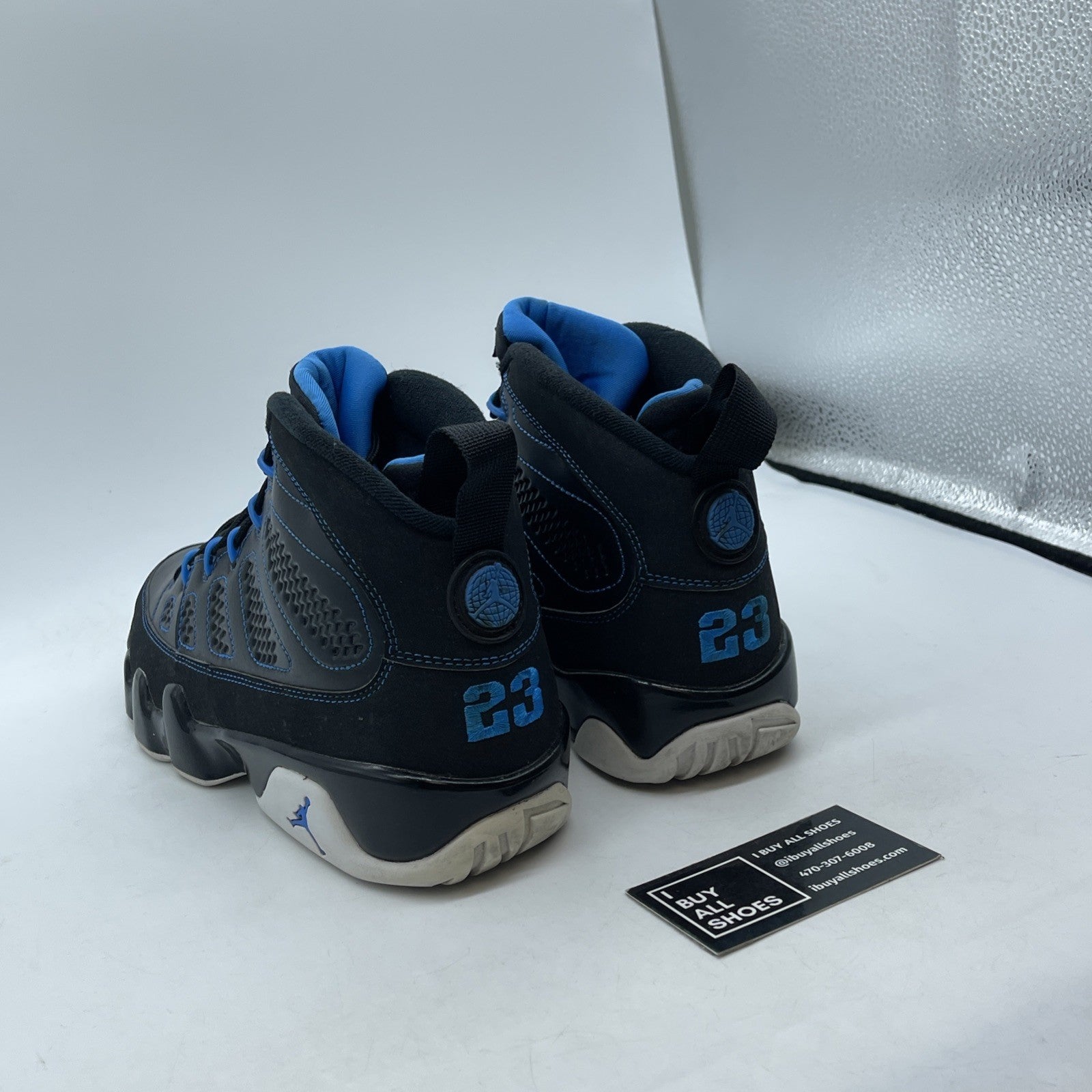 Size 9 - Air Jordan 9 Retro Photo Blue Black Leather (302370-007)