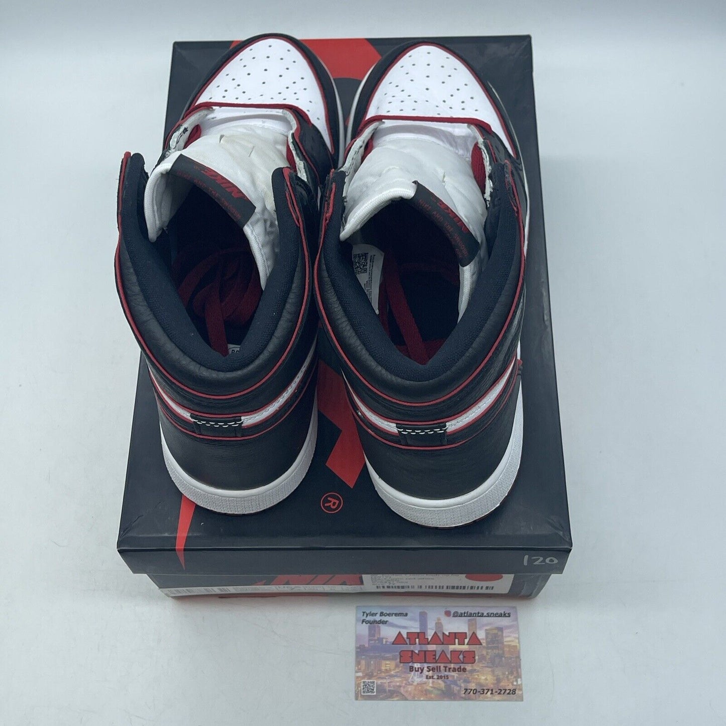 Size 7 - Jordan 1 Retro High OG Gym Red 2019 Black White Leather (575441-062)