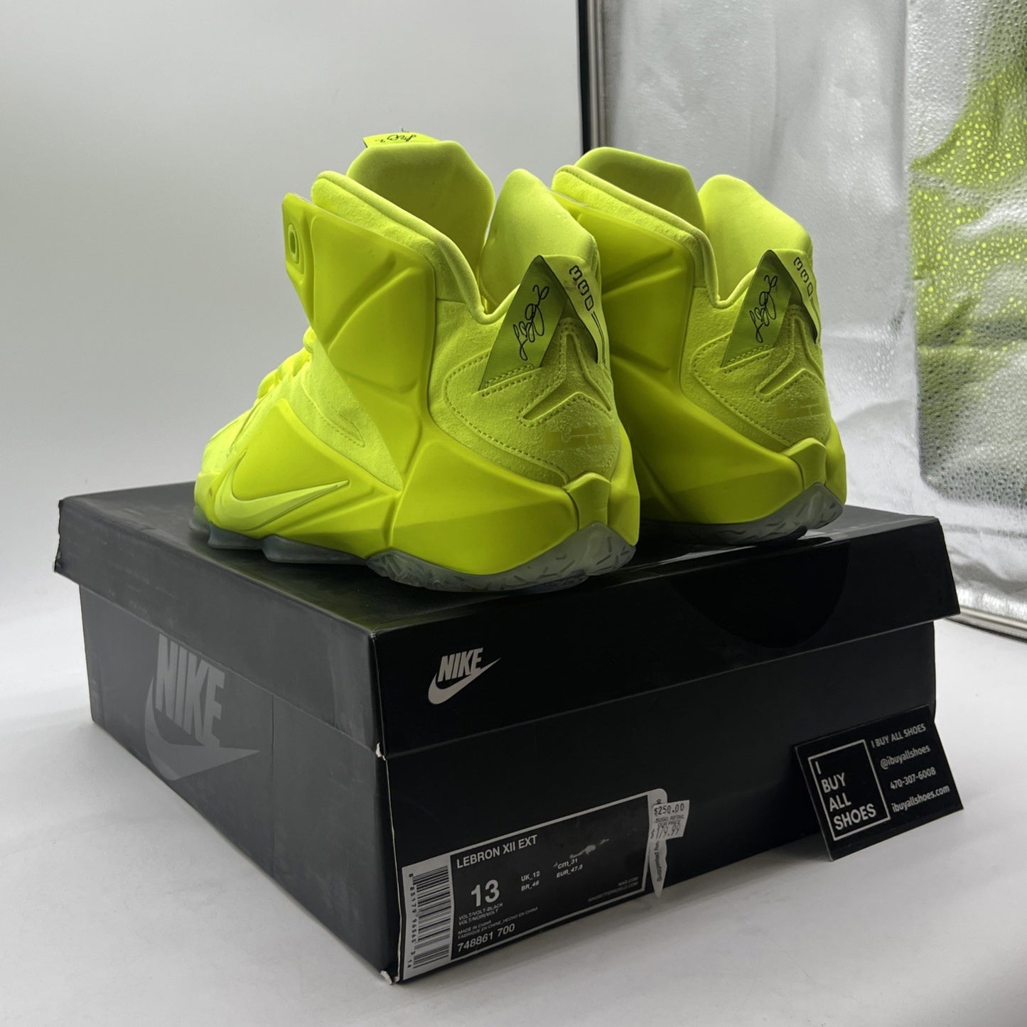 Size 13 - Nike LeBron 12 EXT Tennis Ball (748861-700)