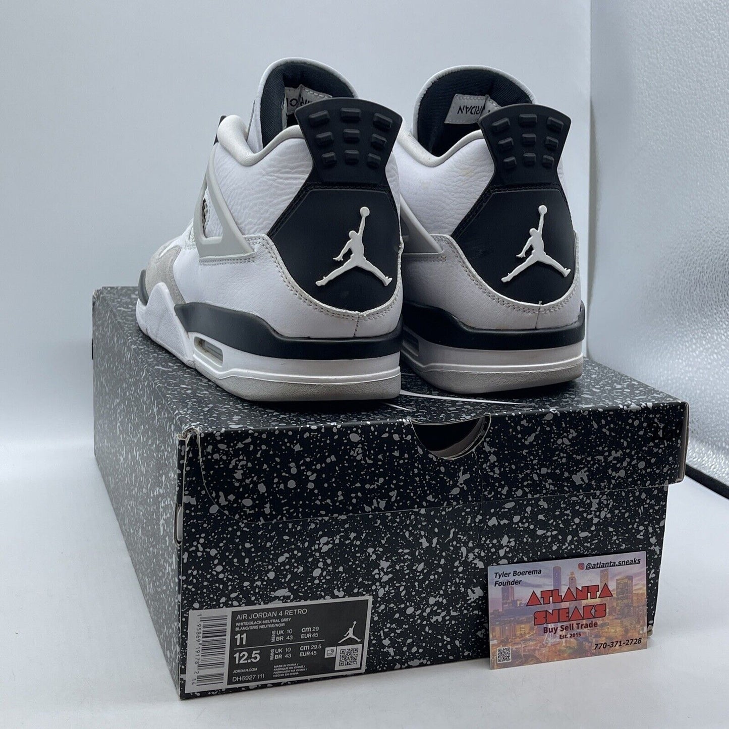 Size 11 - Jordan 4 Retro Mid Military Black White Leather (DH6927-111)