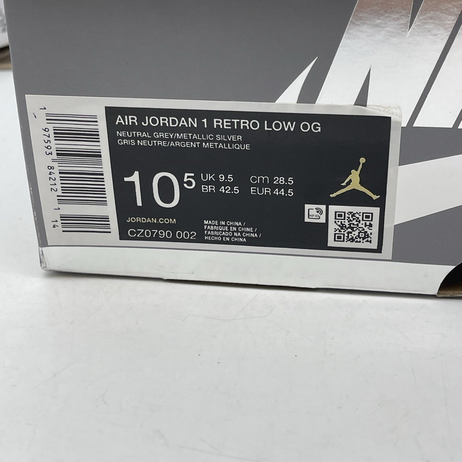 Size 10.5 - Air Jordan 1 Retro OG Low Metallic Silver Grey Suede (CZ0790-002)