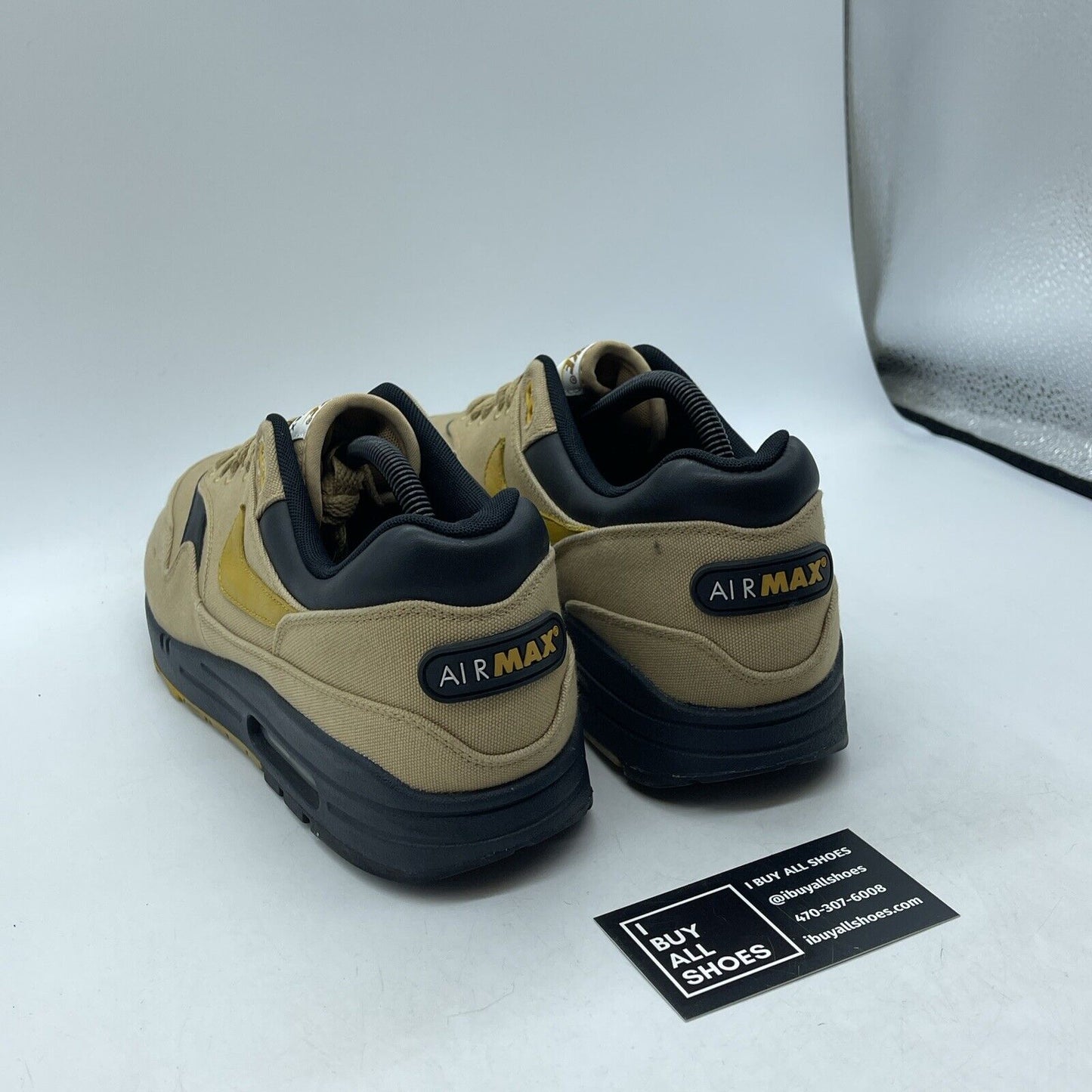 Size 11.5 - Nike Air Max 1 Premium Elemental Gold Brown Suede (875844-700)