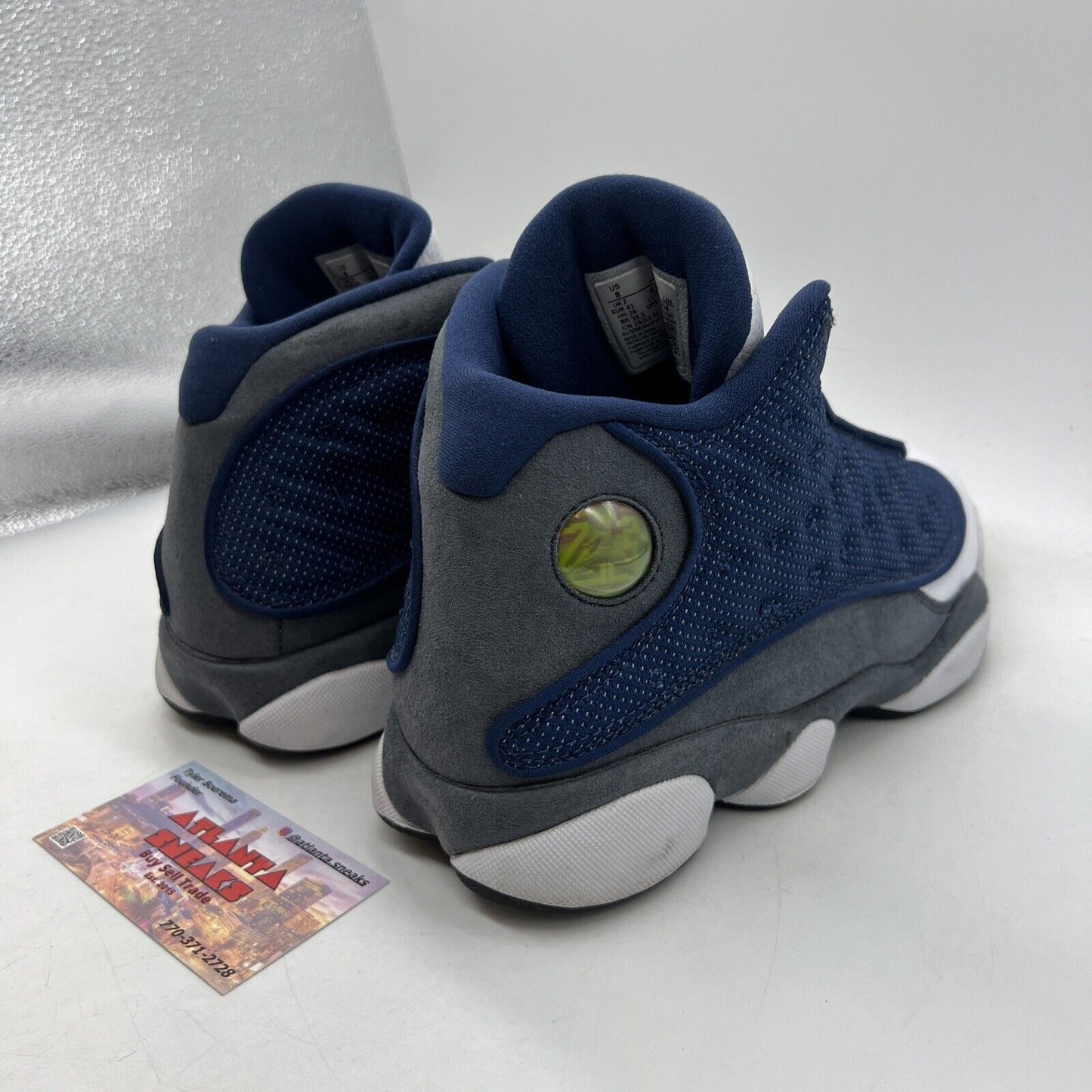 Size 8 - Jordan 13 Retro Mid Flint White Leather Blue Grey (414571-404)