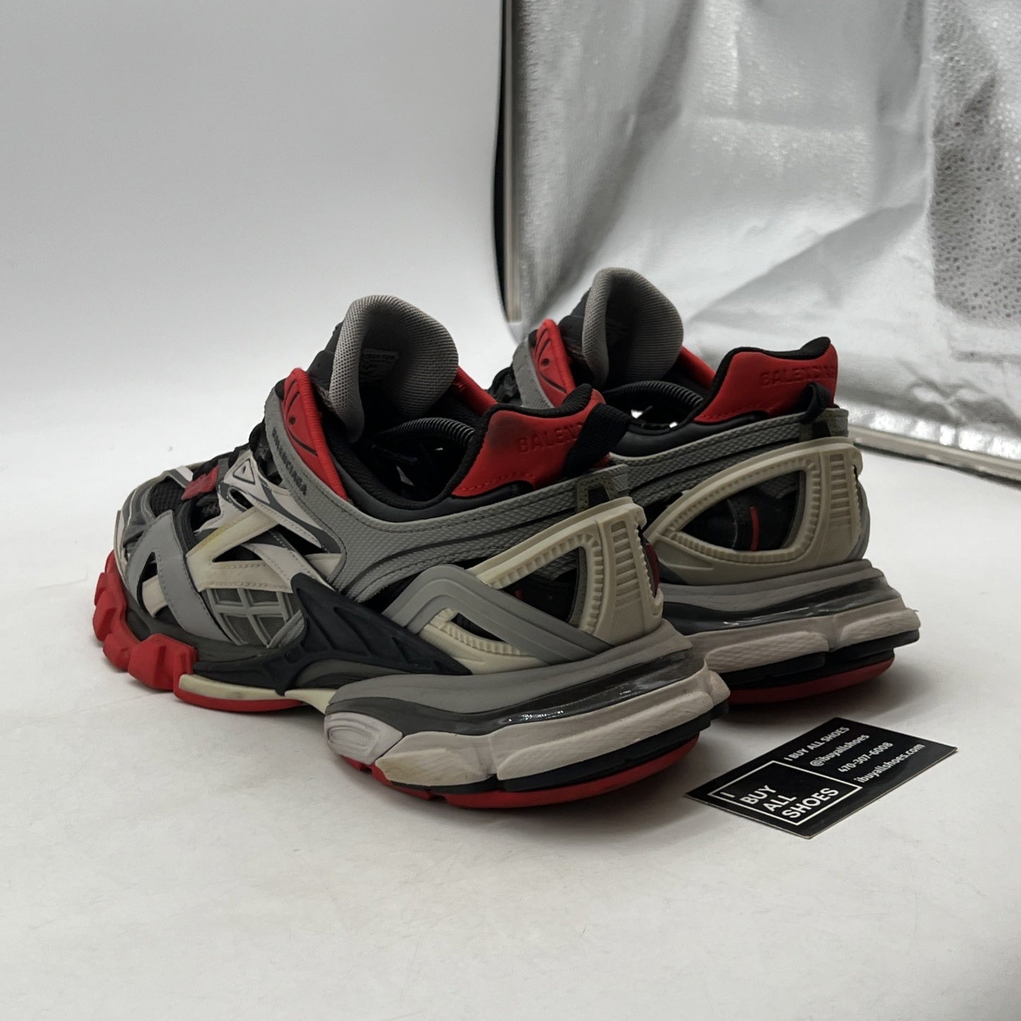 Size 10 - Balenciaga Track 2 Sneakers In Black Red Grey Polyurethane Women