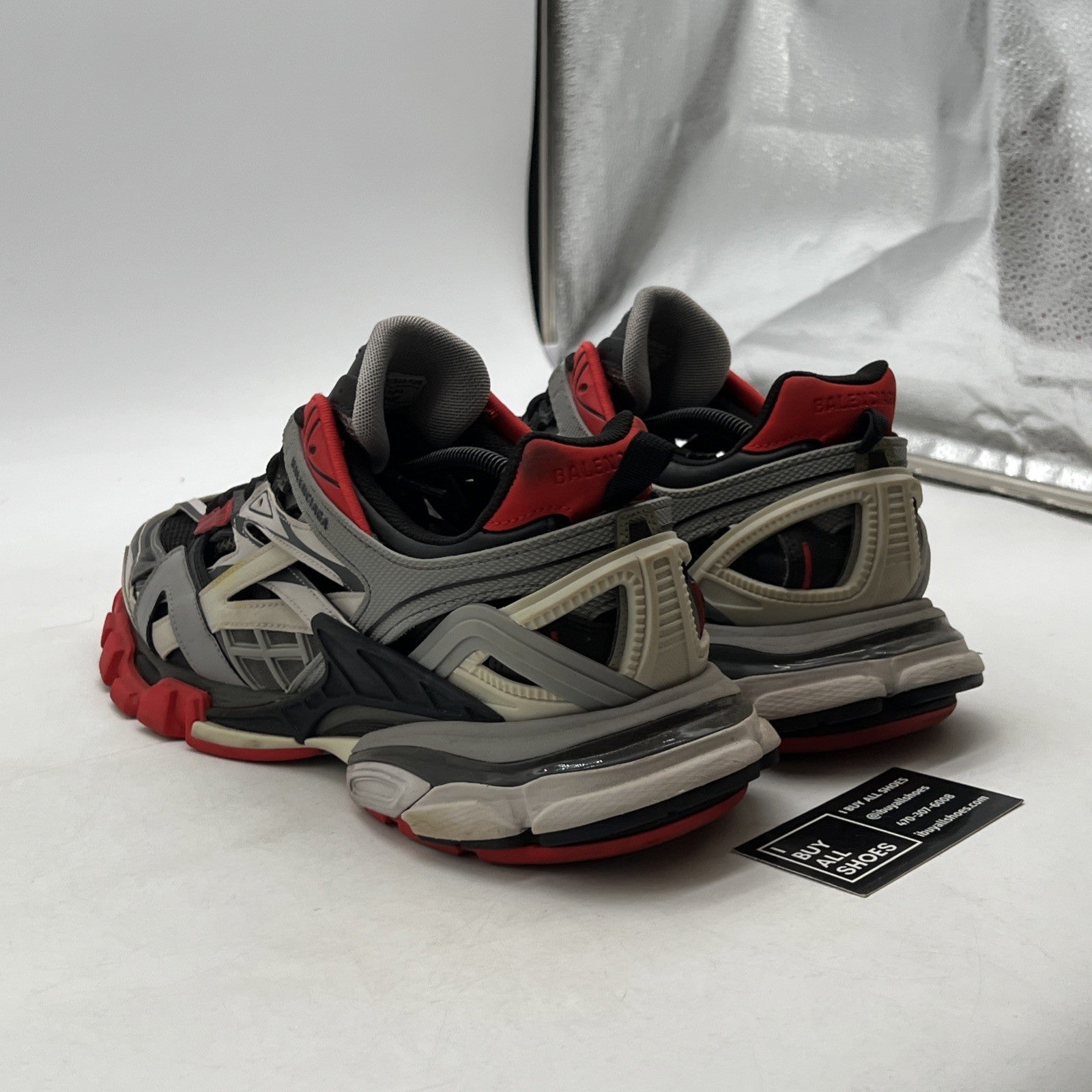Size 10 - Balenciaga Track 2 Sneakers In Black Red Grey Polyurethane Women